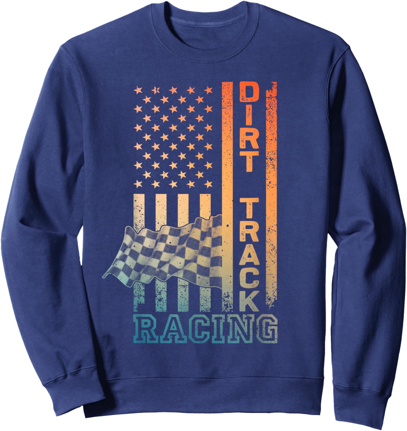 Cool Dirt Track Racing Art Women Dirt Racing Lover Sweatshirt - Sweatshirt | Navy