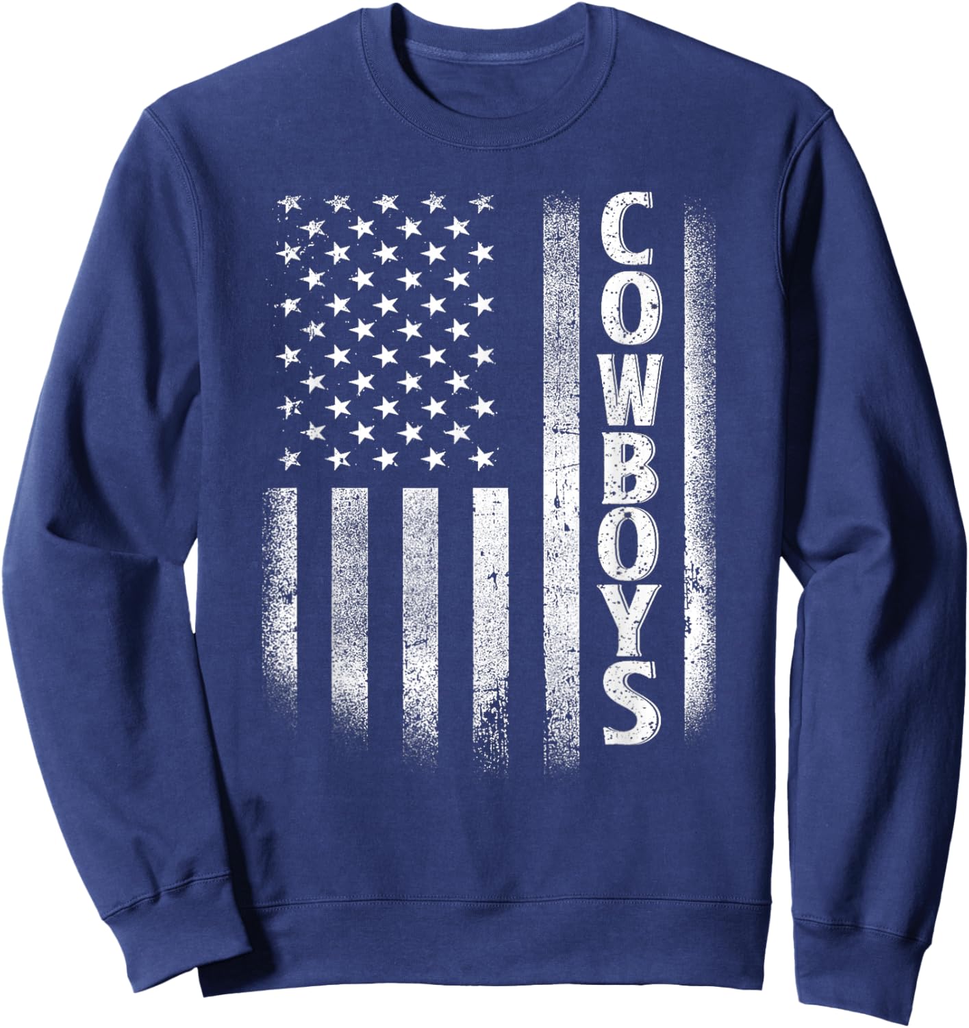 Cowboys USA Flag Patriotic. Design Women Girls Kids Sweatshirt - Sweatshirt | Navy