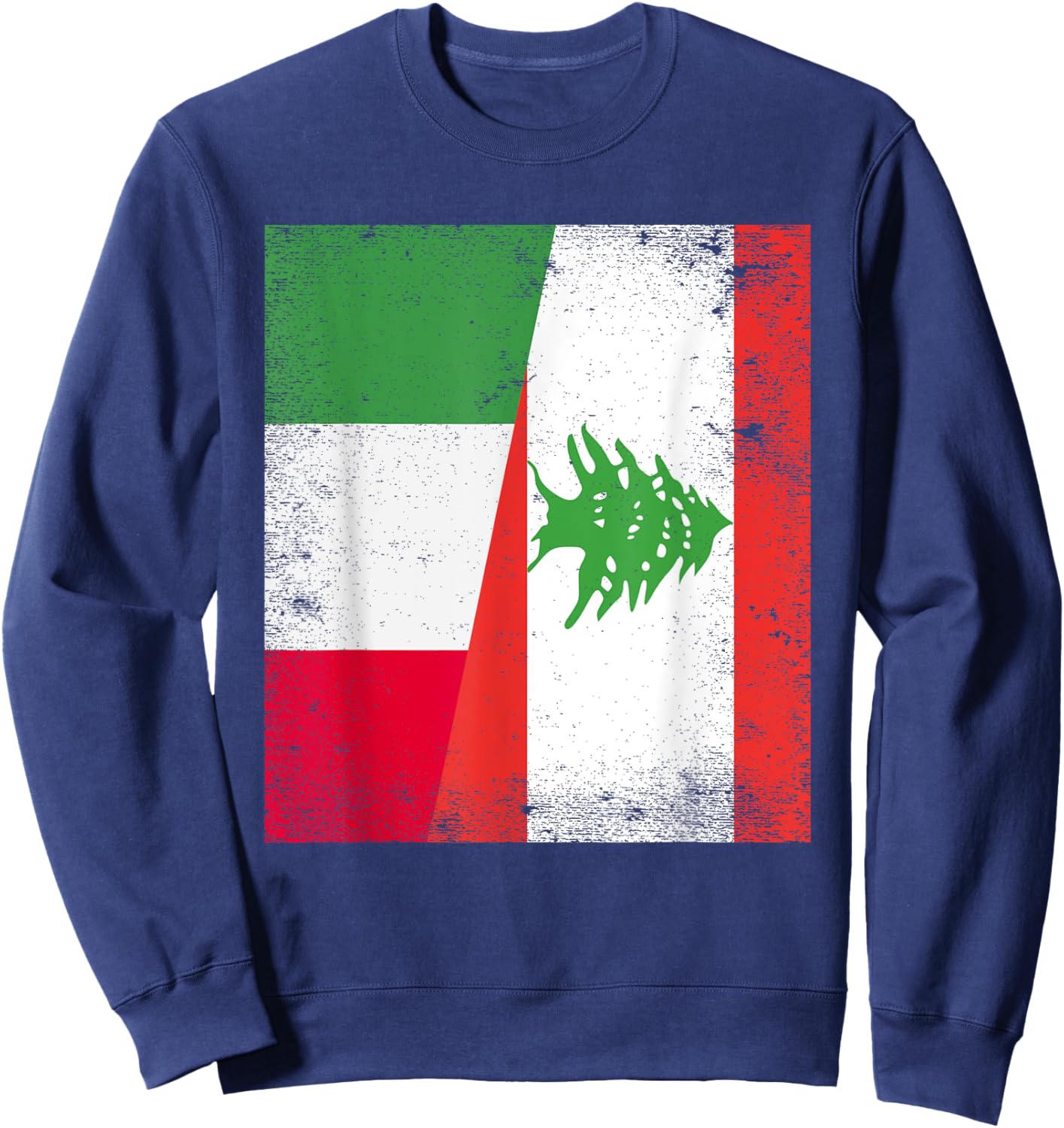 Italy Lebanon Flag Italian Lebanese Roots Sweatshirt - Sweatshirt | Navy