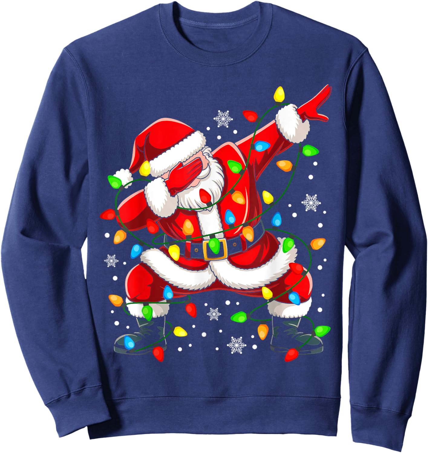 Boys Santa Shirt For Kids Toddler Funny Christmas Lights Sweatshirt - Sweatshirt | Navy