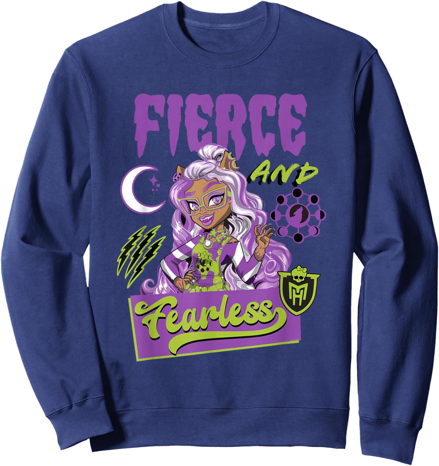 Monster High - Fierce and Fearless Clawdeen Sweatshirt - Sweatshirt | Navy