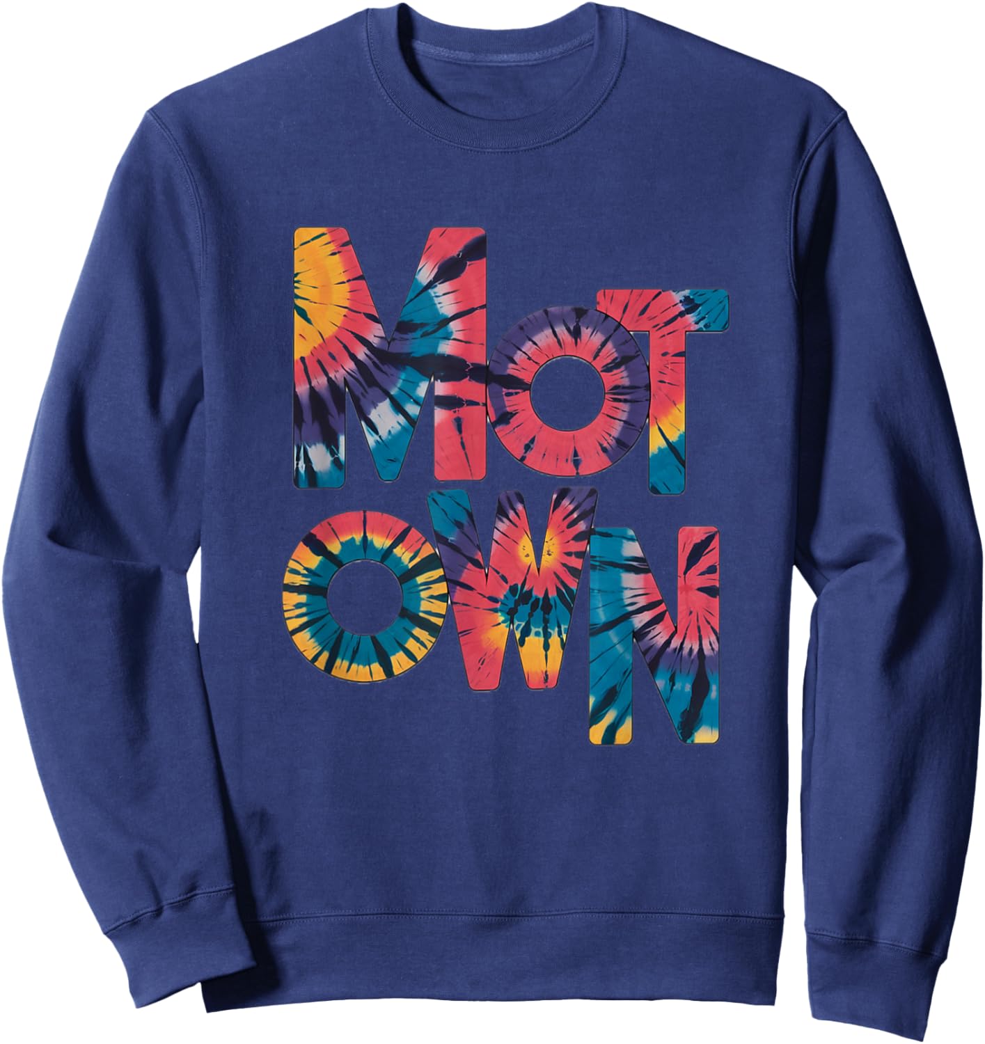 Motown Tie Dye Vintage Inspired Detroit Michigan 60s Retro Sweatshirt - Sweatshirt | Navy