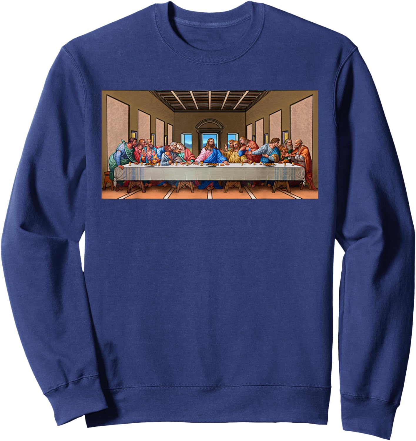 The Last Supper Jesus Christ Leonardo Da Vinci Painting Sweatshirt - Sweatshirt | Navy
