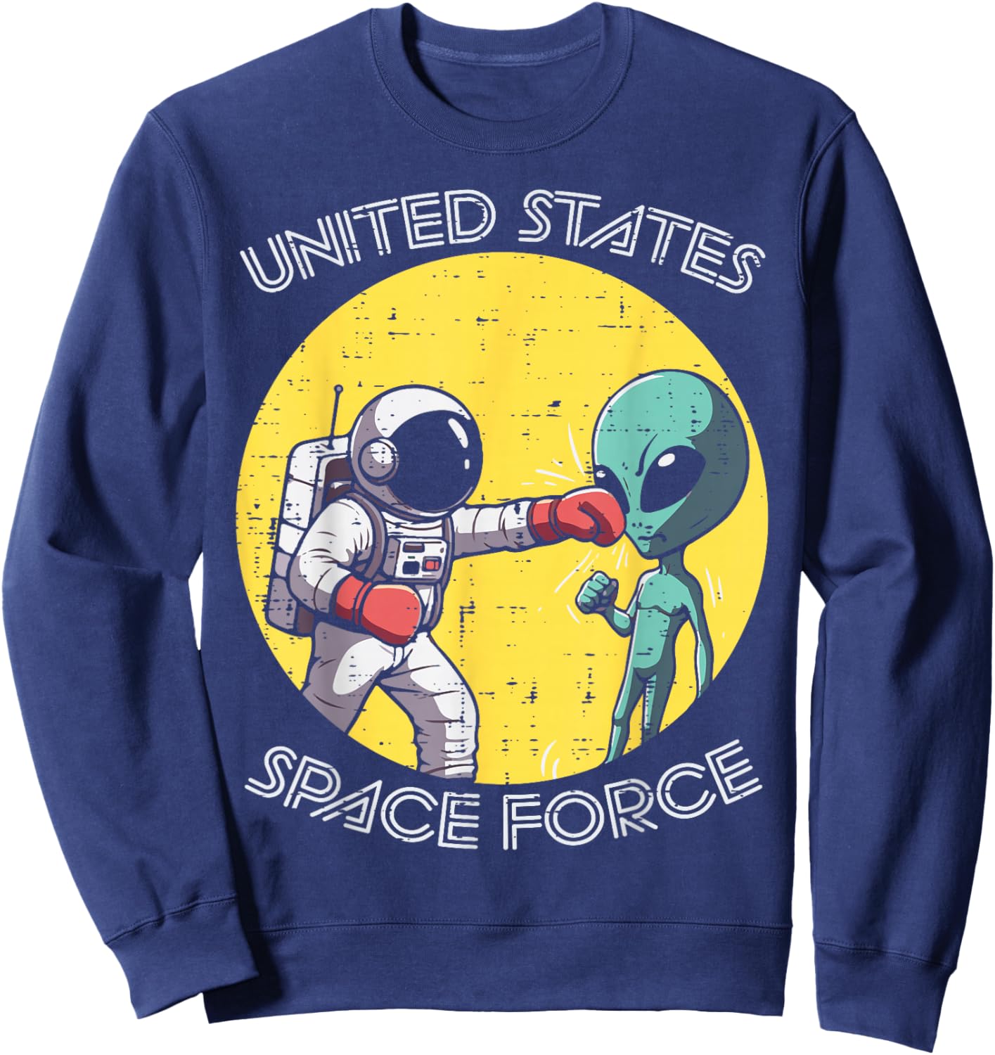 Astronaut Punch Alien United States Space Force Men Boys Kid Sweatshirt - Sweatshirt | Navy