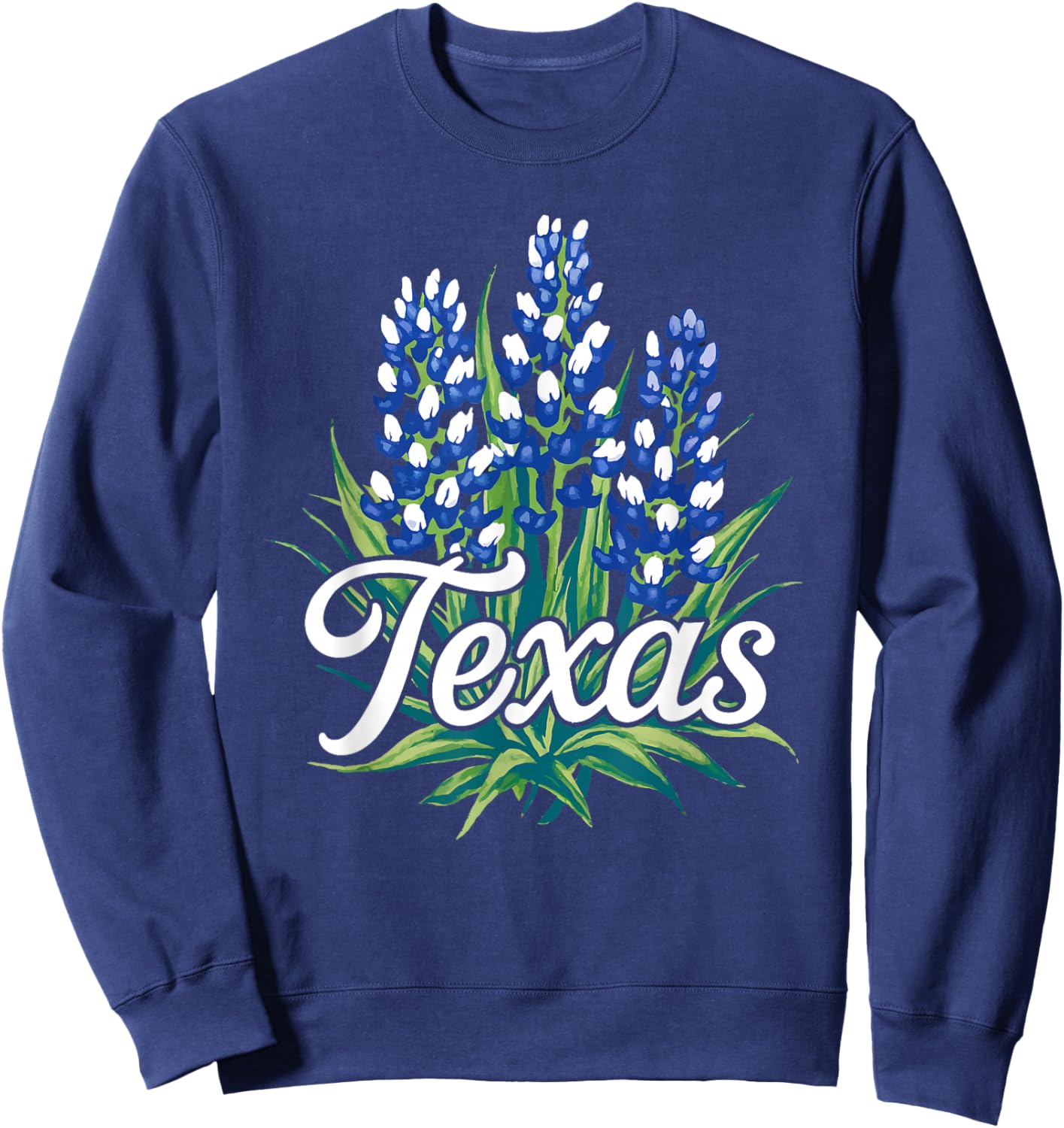 Texas Bluebonnet Floral Graphic Sweatshirt - Sweatshirt | Navy