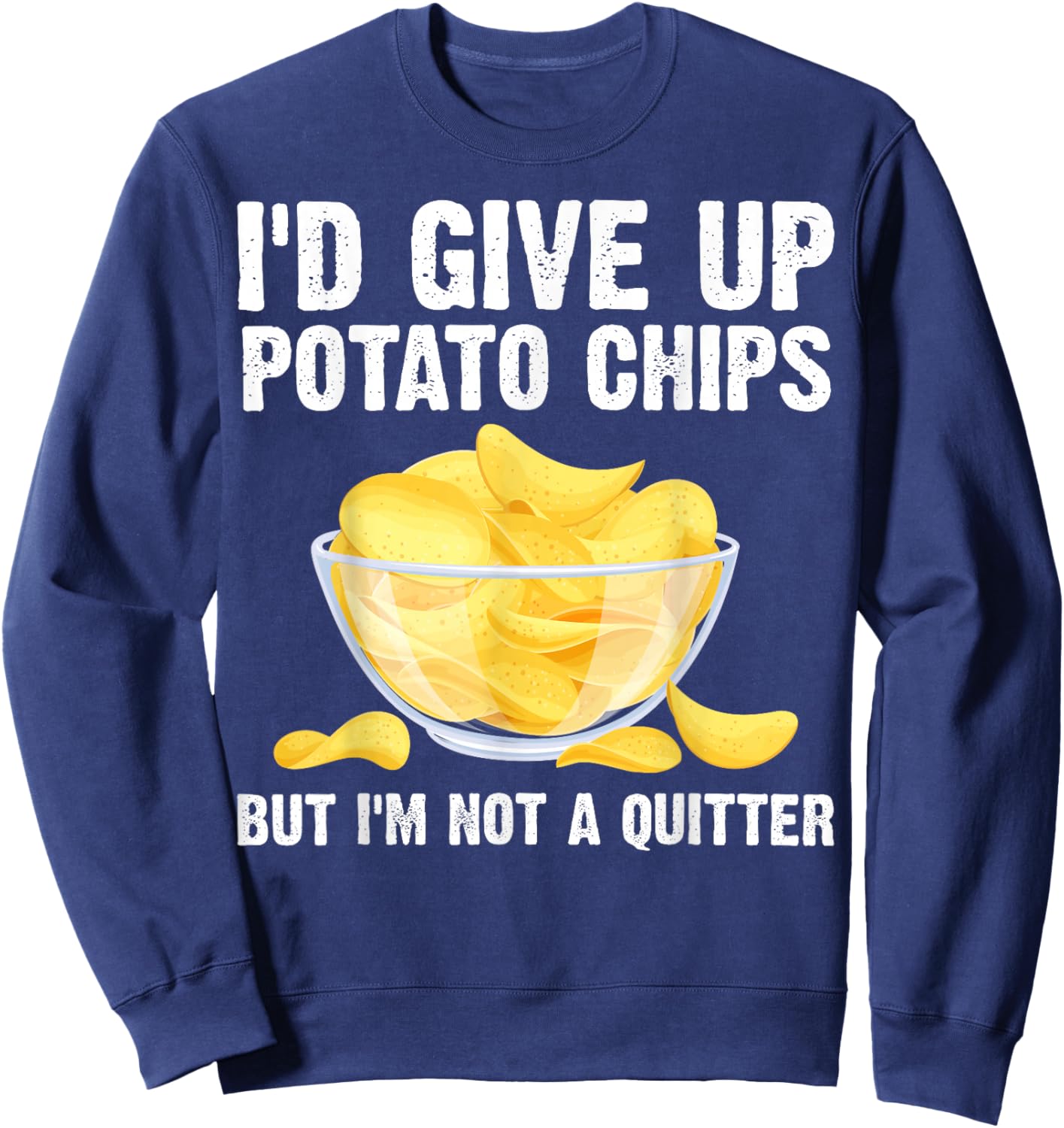 Funny Potato Chips Art Women Kids Bag Of Chips Lover Sweatshirt - Sweatshirt | Navy