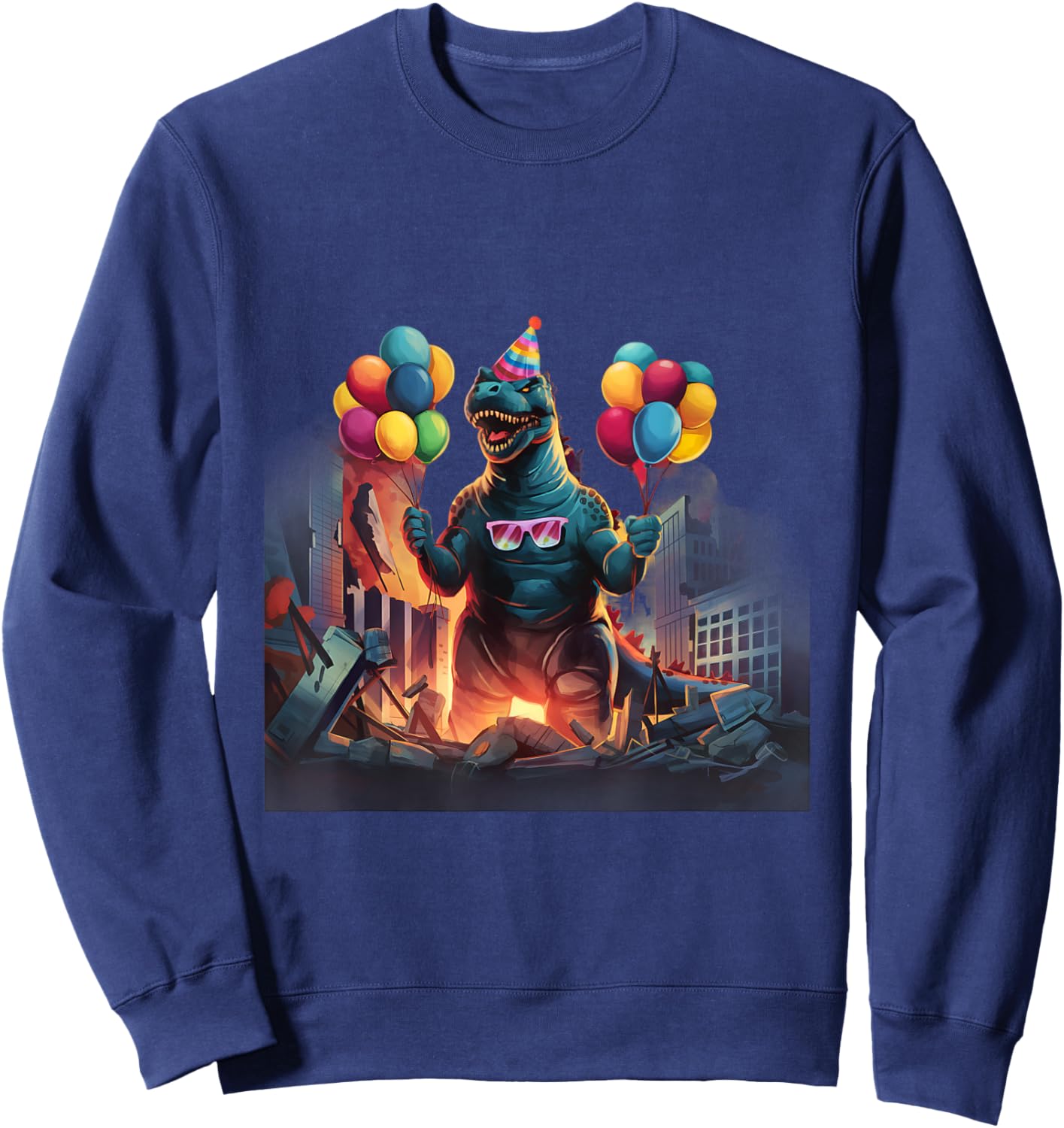 Kaiju Birthday Party Japan Monster Movie Bday Japanese Sweatshirt - Sweatshirt | Navy