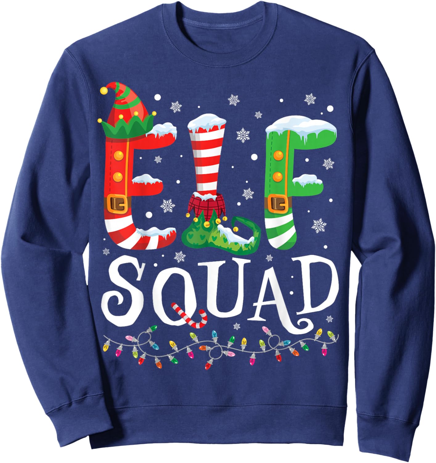 Elf Squad Funny Christmas Family Pajamas Sweatshirt - Sweatshirt | Navy