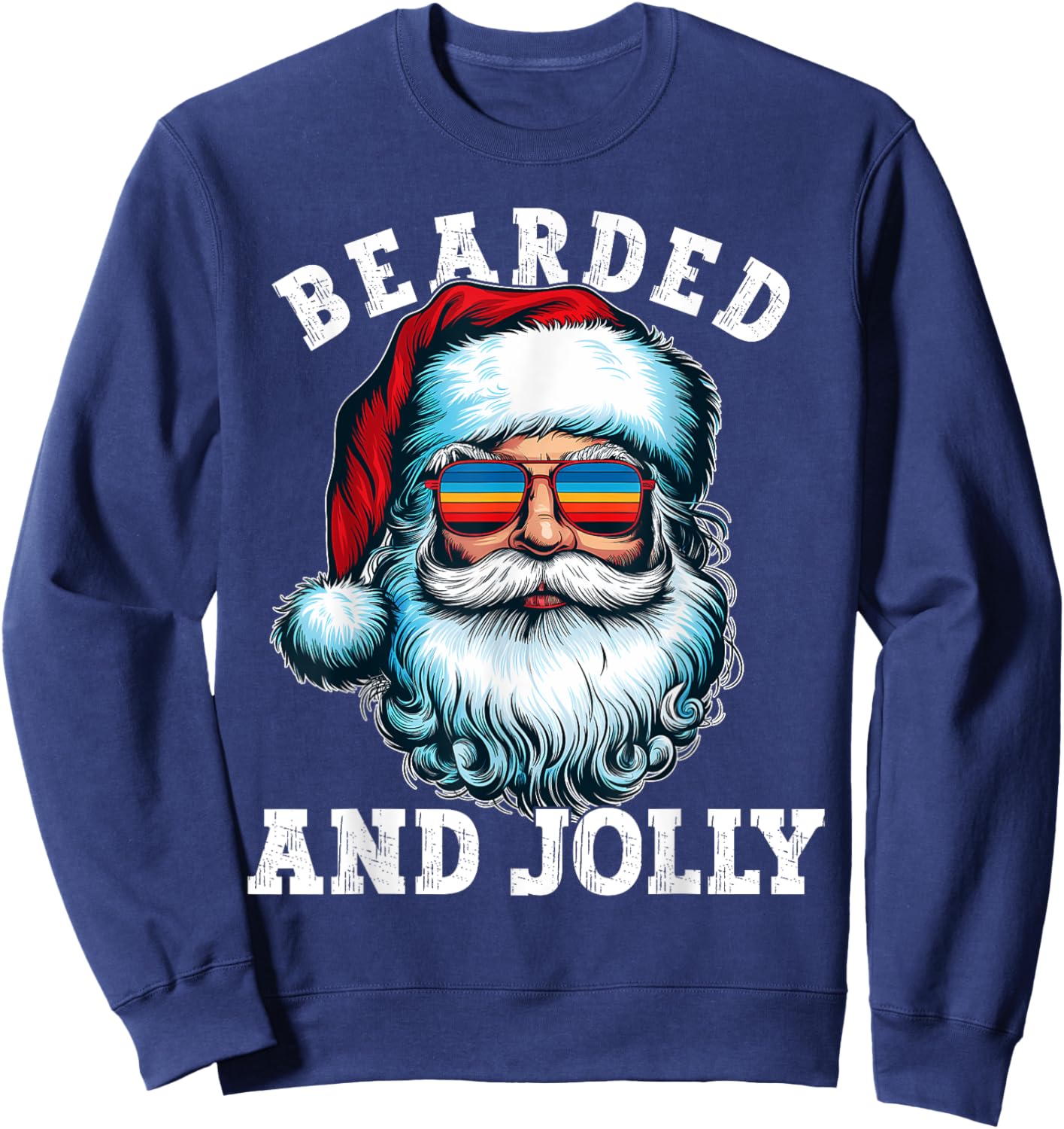 Vintage Bearded And Jolly Gift Christmas Sweatshirt - Sweatshirt | Navy