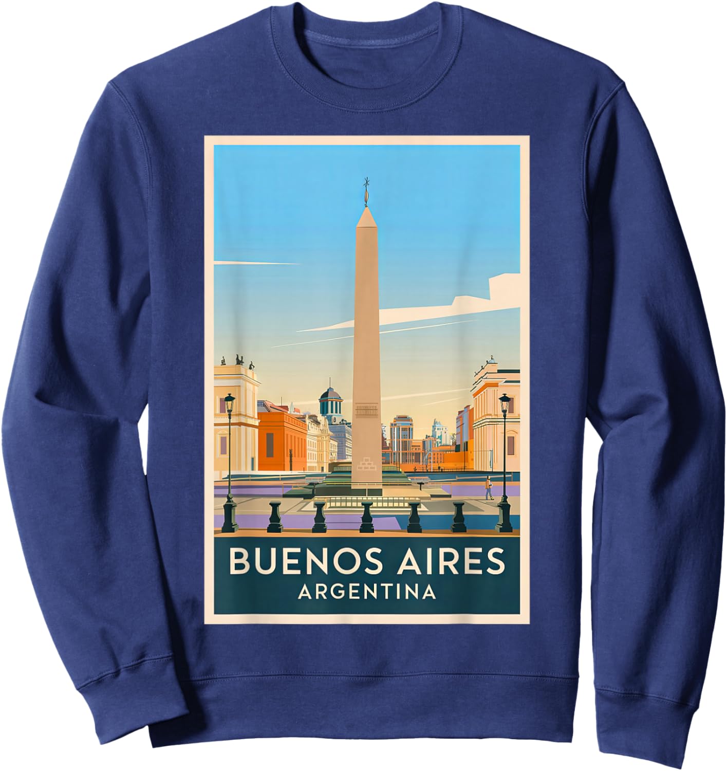Buenos Aires Argentina Skyline Retro Vintage Design Sweatshirt - Sweatshirt | Navy