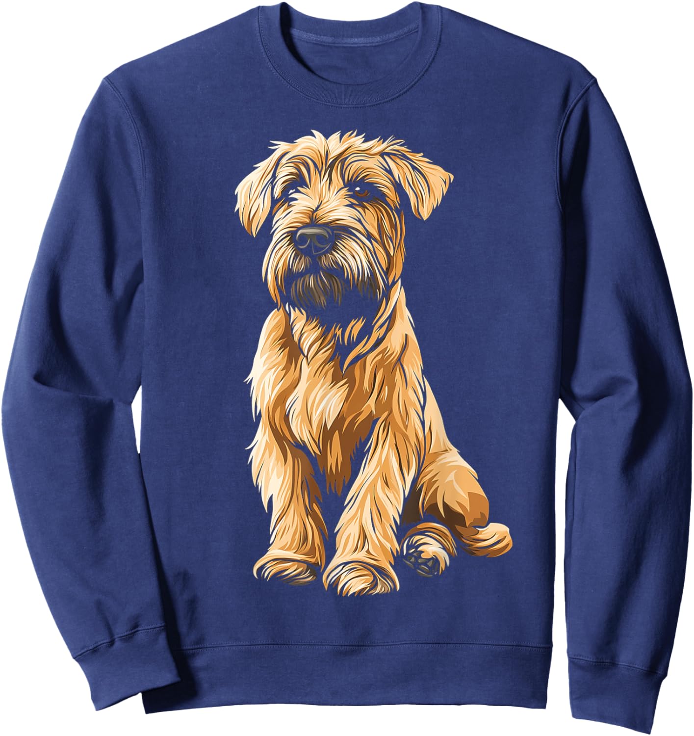 Soft Coated Wheaten Terrier Dog Motif Pet Artwork Sweatshirt - Sweatshirt | Navy