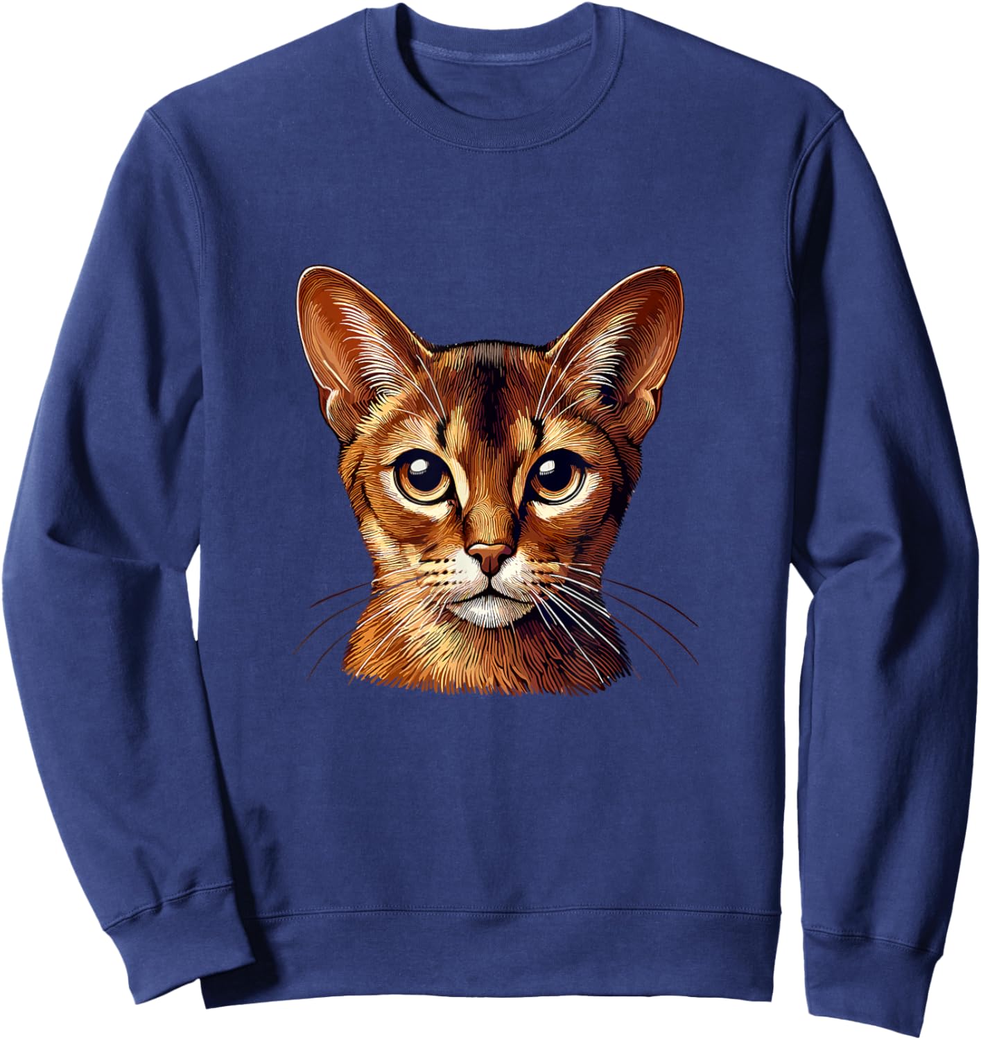 Cat Face - Abyssinian cat Women Kids Sweatshirt - Sweatshirt | Navy