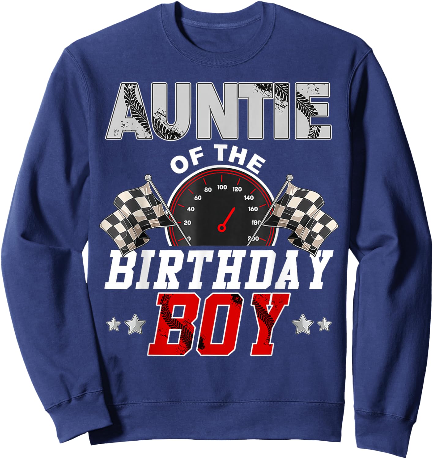 Auntie Of The Birthday Boy Race Car Racing Car Driver Sweatshirt - Sweatshirt | Navy