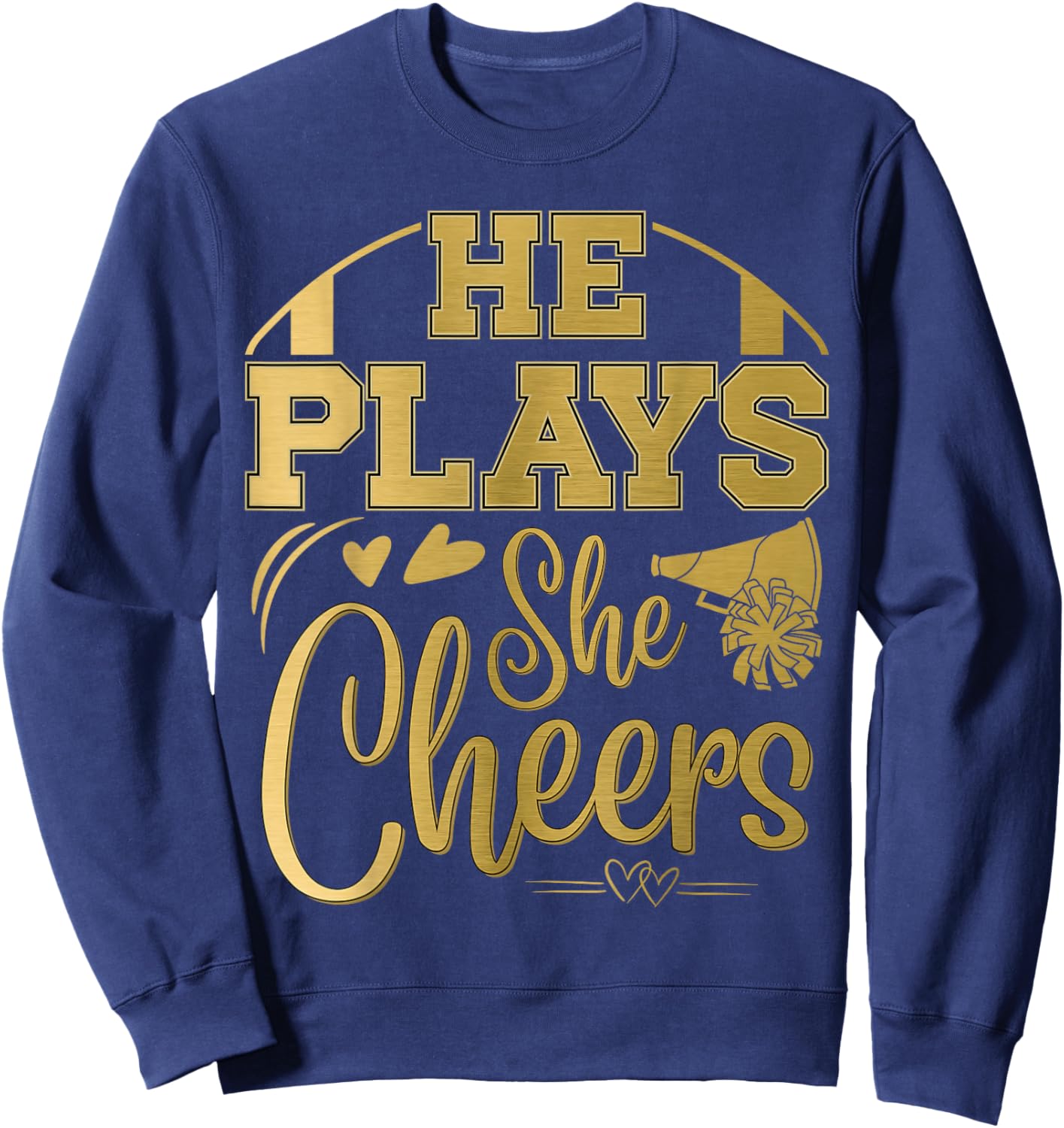 Football and Cheer Mom and Cheer Dad a Cheerleading Football Sweatshirt - Sweatshirt | Navy