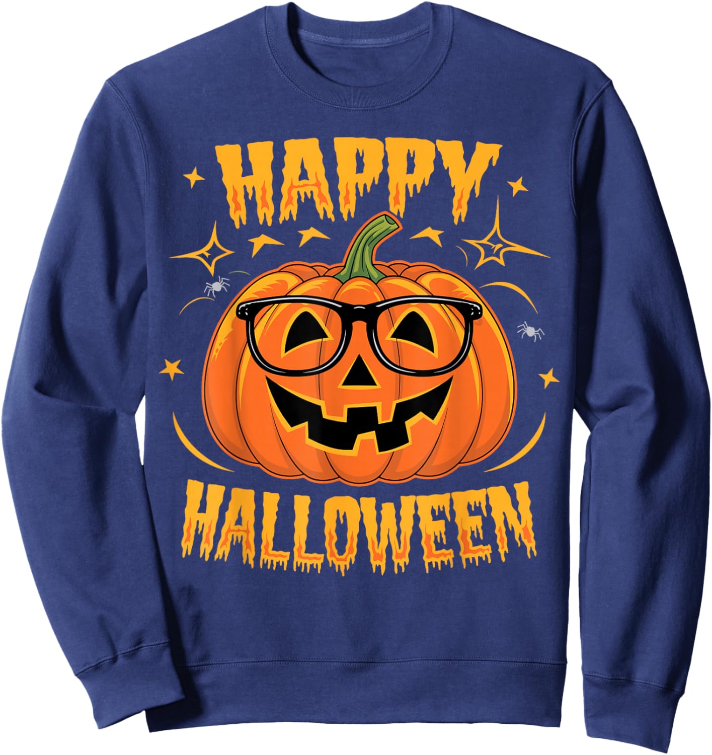 Halloween Funny Pumpkin Happy Halloween Sweatshirt - Sweatshirt | Navy