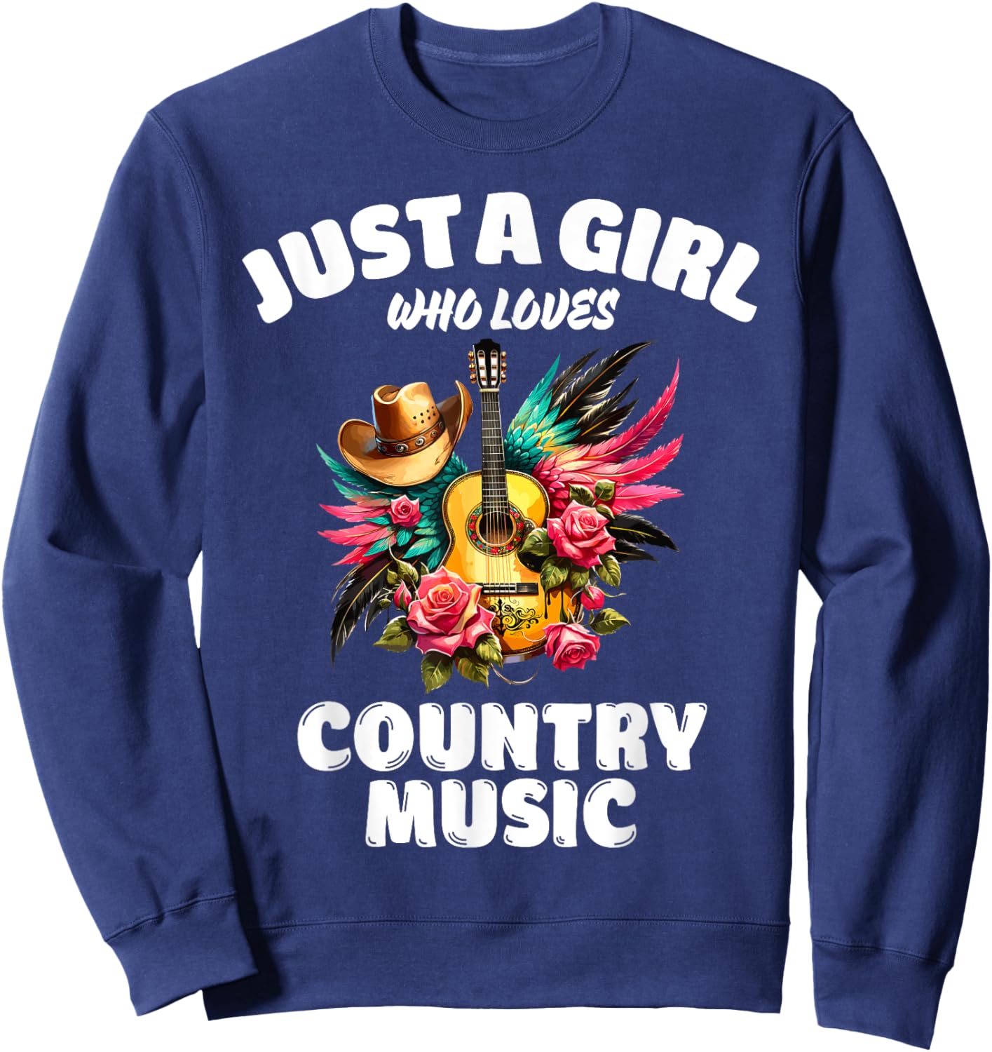 Just A Girl Who Loves Country Music, Music Lover Sweatshirt - Sweatshirt | Navy