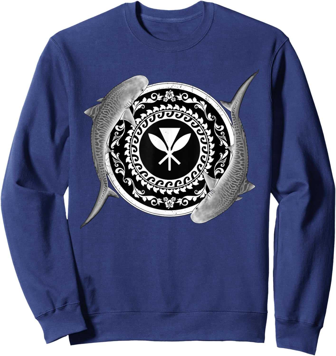 Kanaka Maoli Tiger Shark Sweatshirt - Sweatshirt | Navy