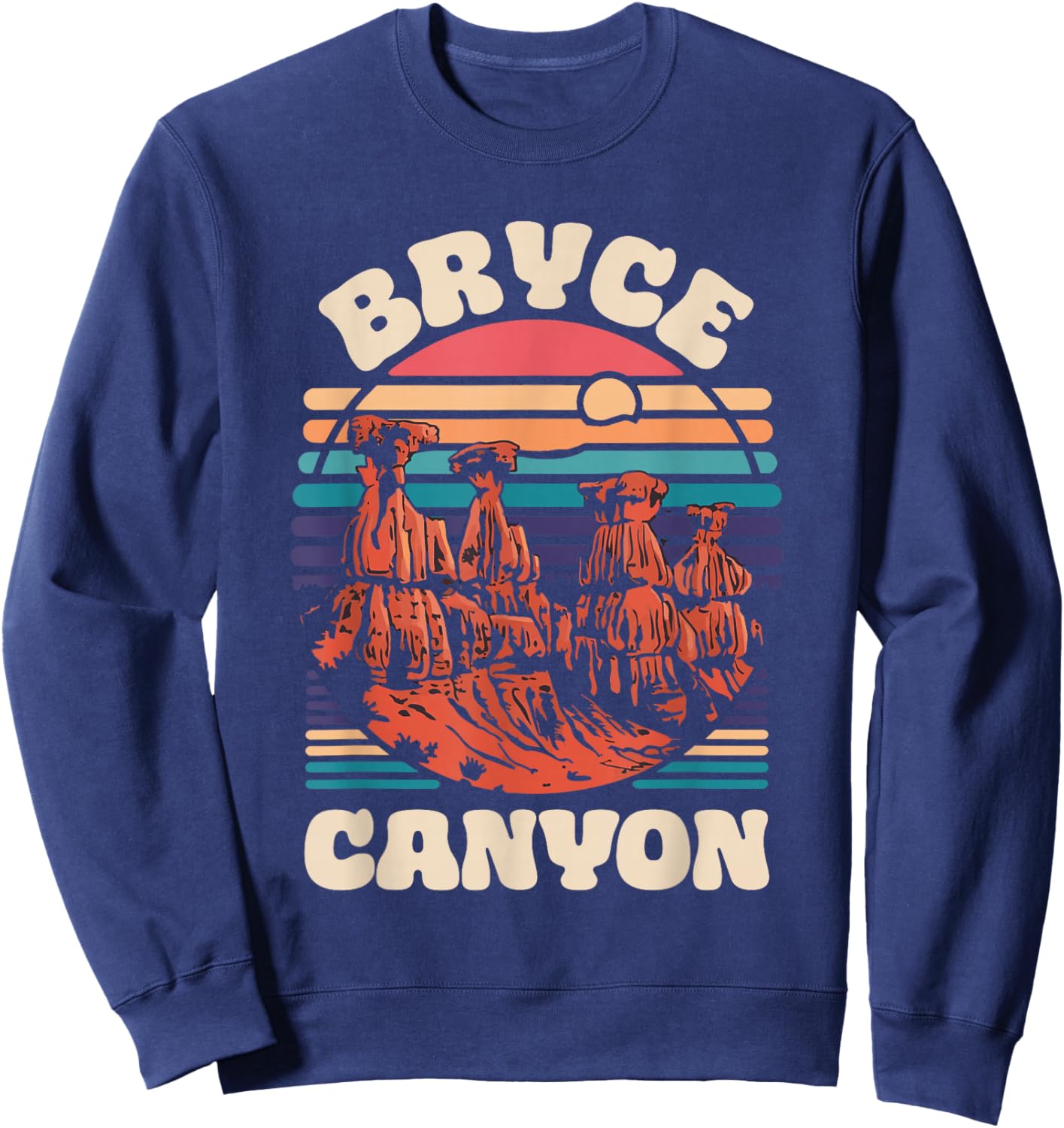 Bryce Canyon National Park Souvenir Outdoors Hiking Retro Sweatshirt - Sweatshirt | Navy