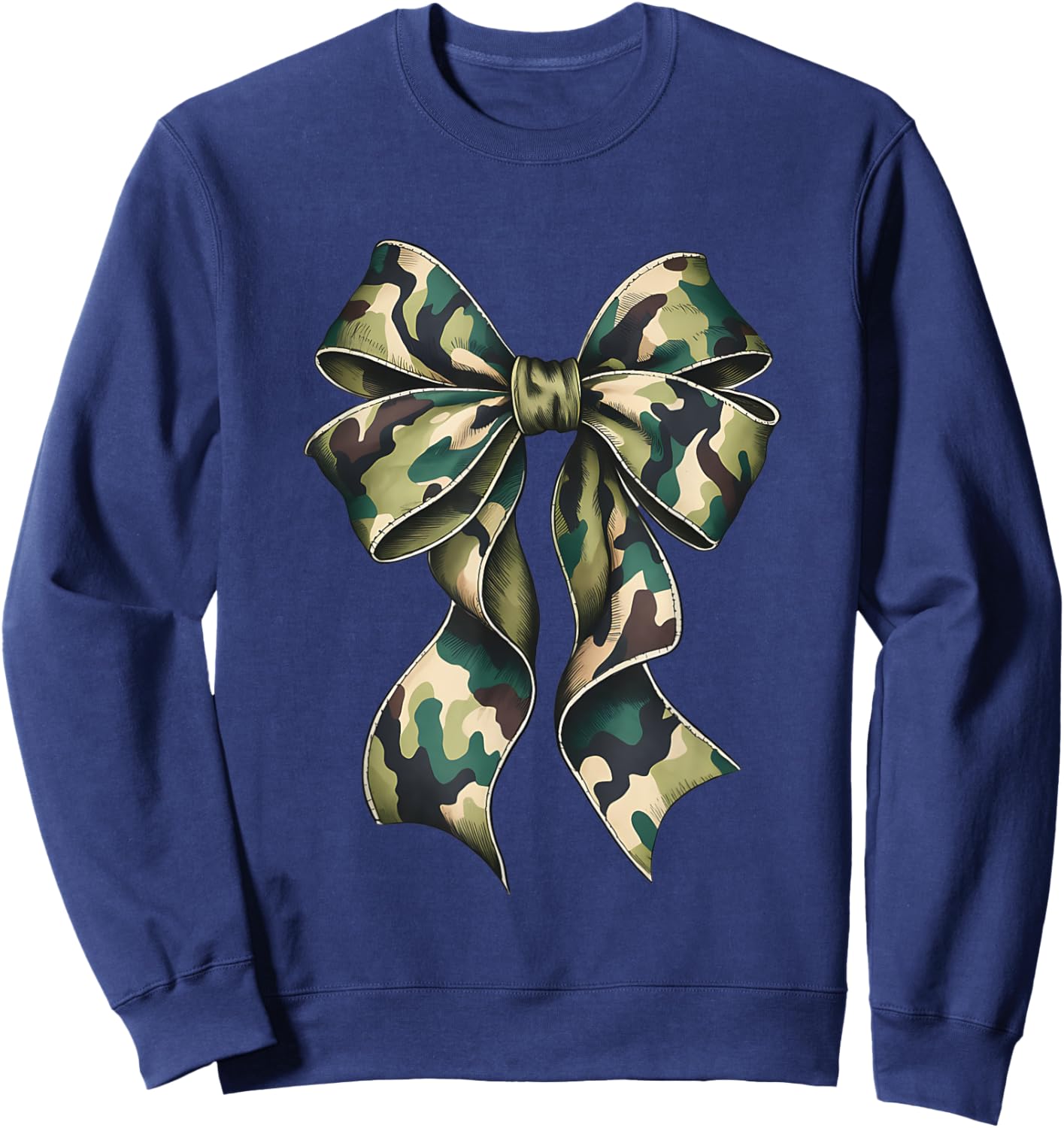 Camouflage Old Camo Bow Camo Coquette Bow Hunting Women Sweatshirt - Sweatshirt | Navy