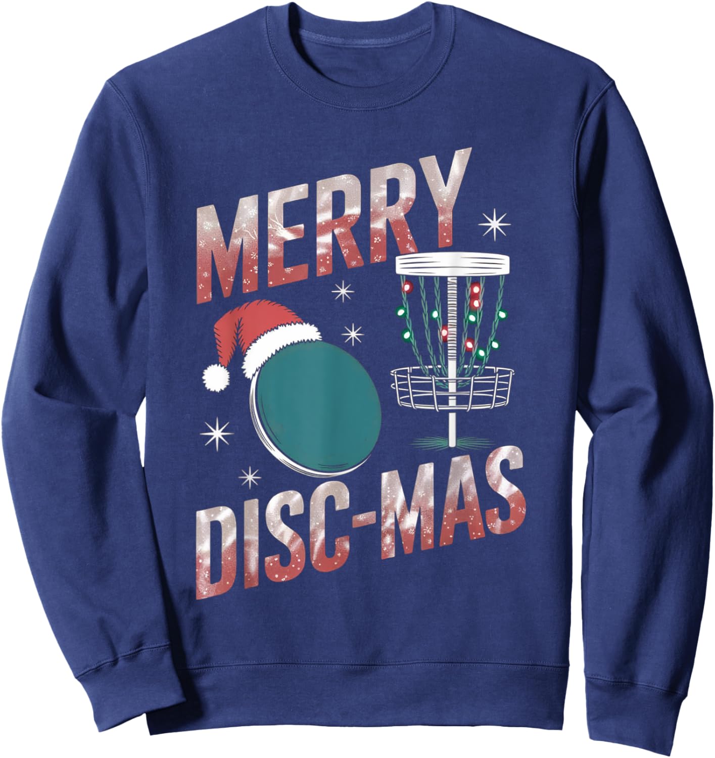 Funny Disc Golf Christmas Men Women Disc Golf Xmas Golfer Sweatshirt - Sweatshirt | Navy
