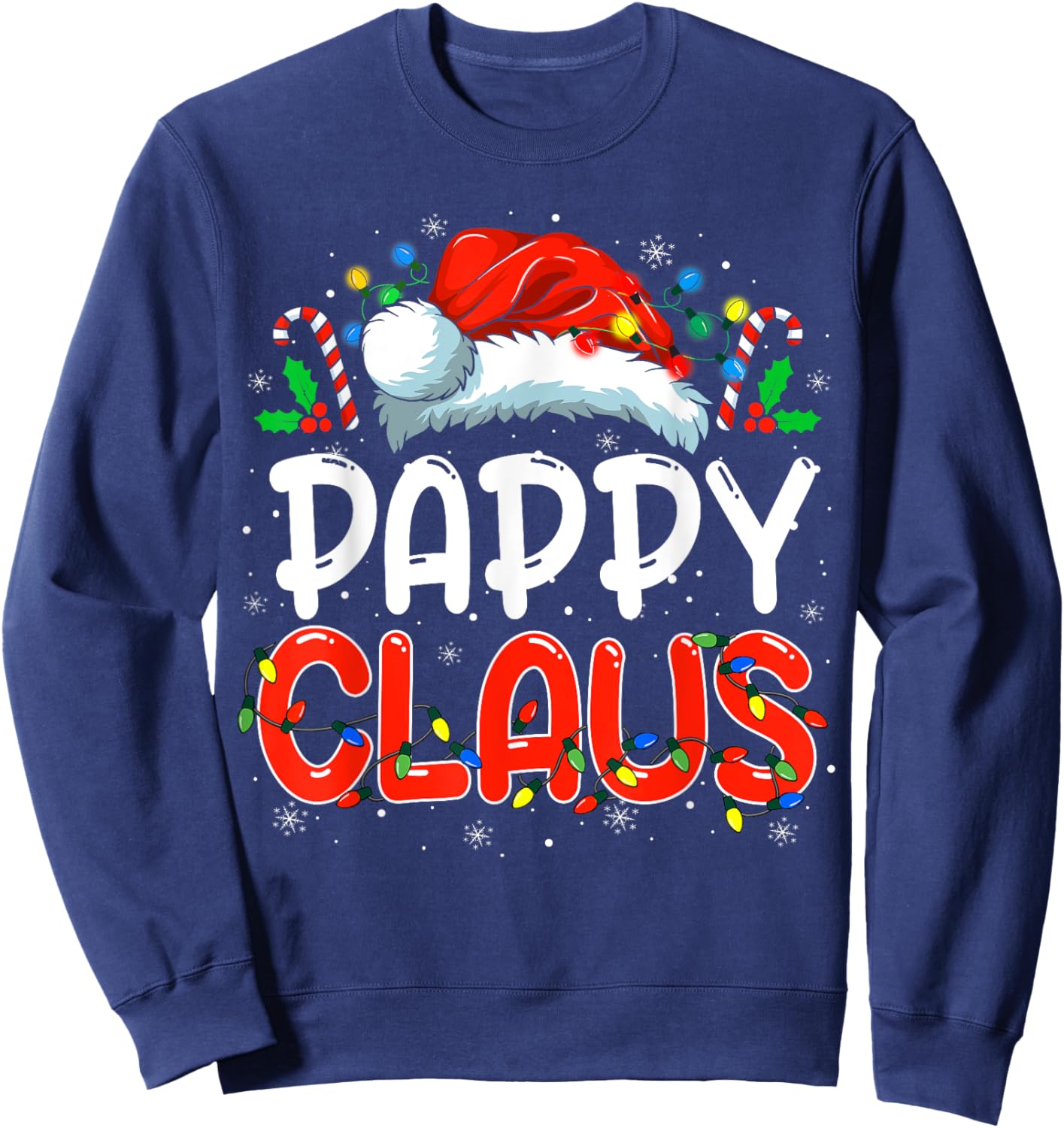 Pappy Claus Christmas Family Matching Pajamas Funny Xmas Sweatshirt - Sweatshirt | Navy
