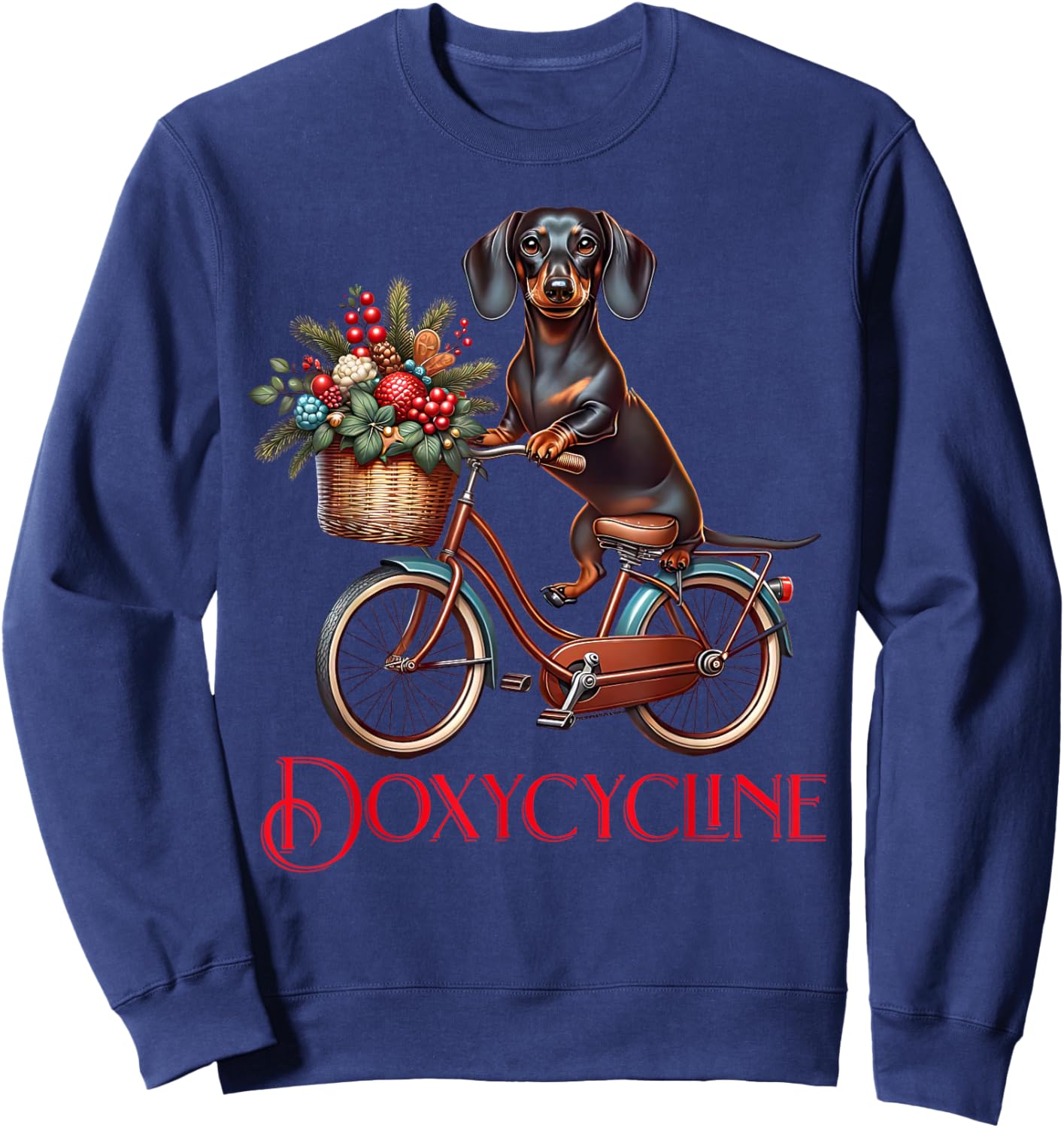 Doxycycline Pharmacy Pun Veterinary Pharmacists Christmas Sweatshirt - Sweatshirt | Navy