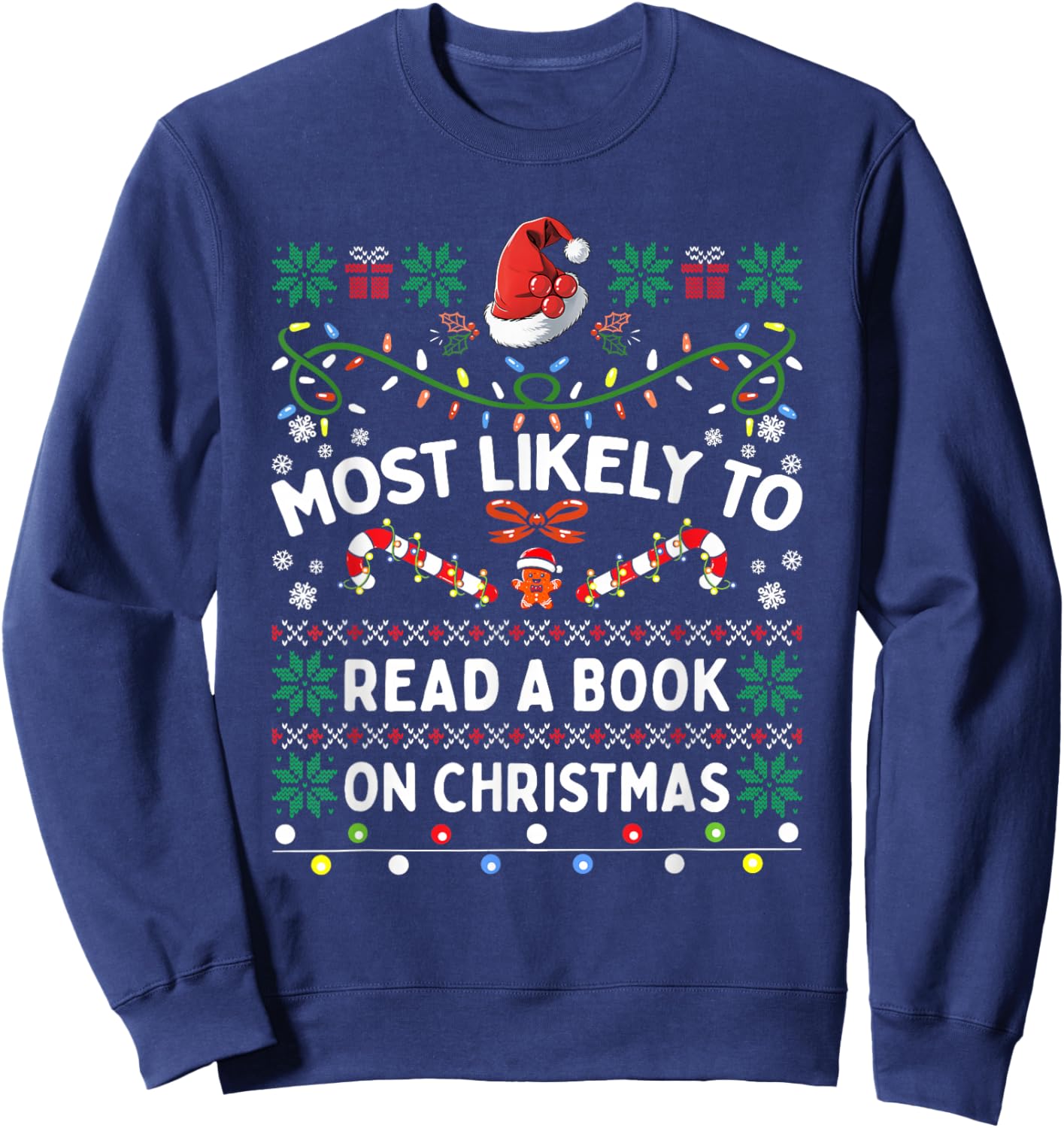 Most Likely To Read A Book On Christmas Matching Family Sweatshirt - Sweatshirt | Navy