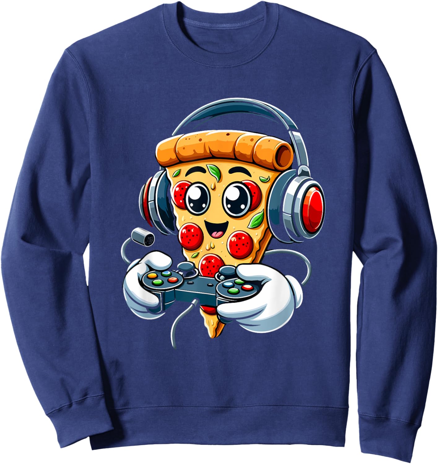 Gamer Pizza Video Gaming Boy Enthusiast Gamer Teen Sweatshirt - Sweatshirt | Navy