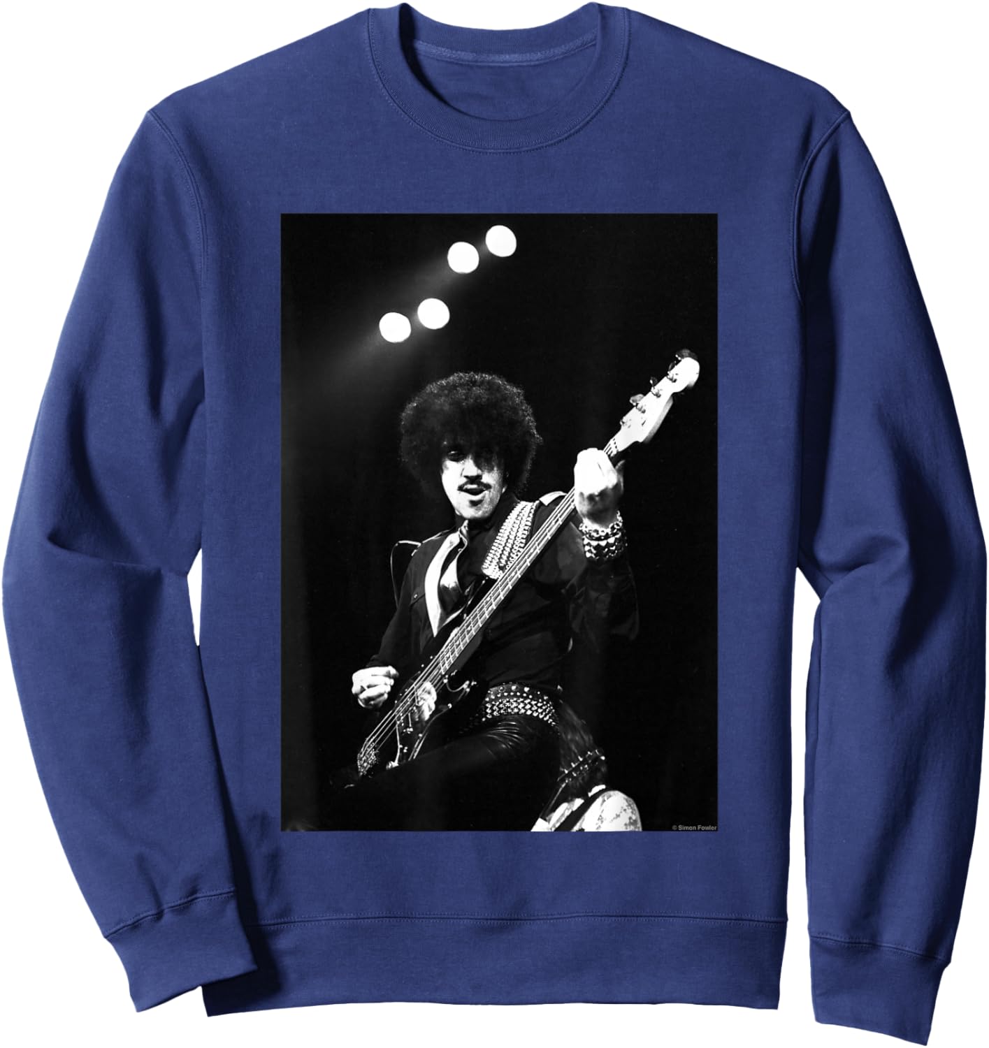 Phil Lynott Of Thin Lizzy Live By Simon Fowler Sweatshirt - Sweatshirt | Navy