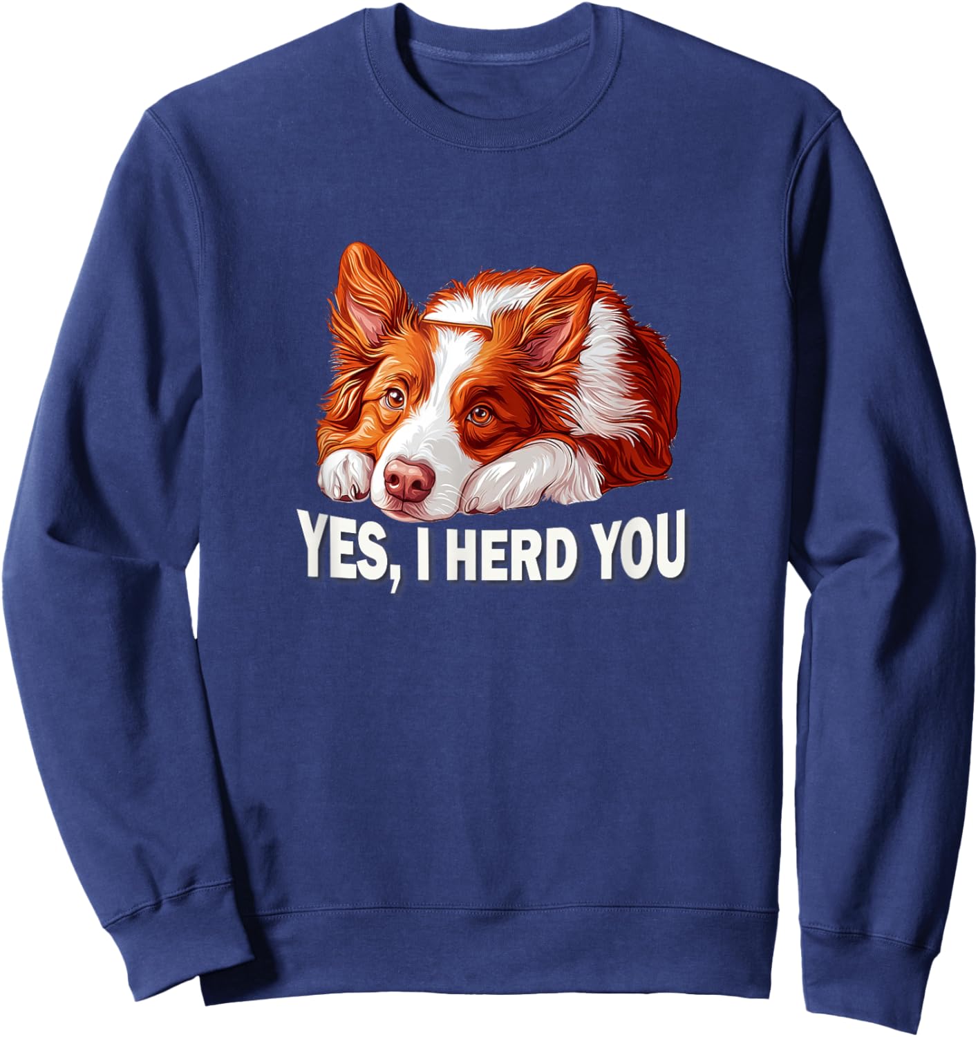 Kids Funny Herd You Red Border Collie Lover Sweatshirt - Sweatshirt | Navy