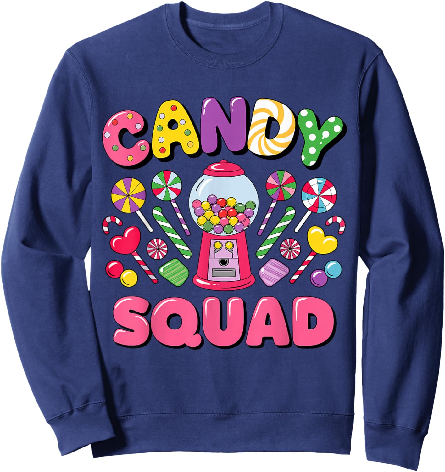Groovy Candy Squad Sweetie Candy Land Candy Crew Halloween Sweatshirt - Sweatshirt | Navy