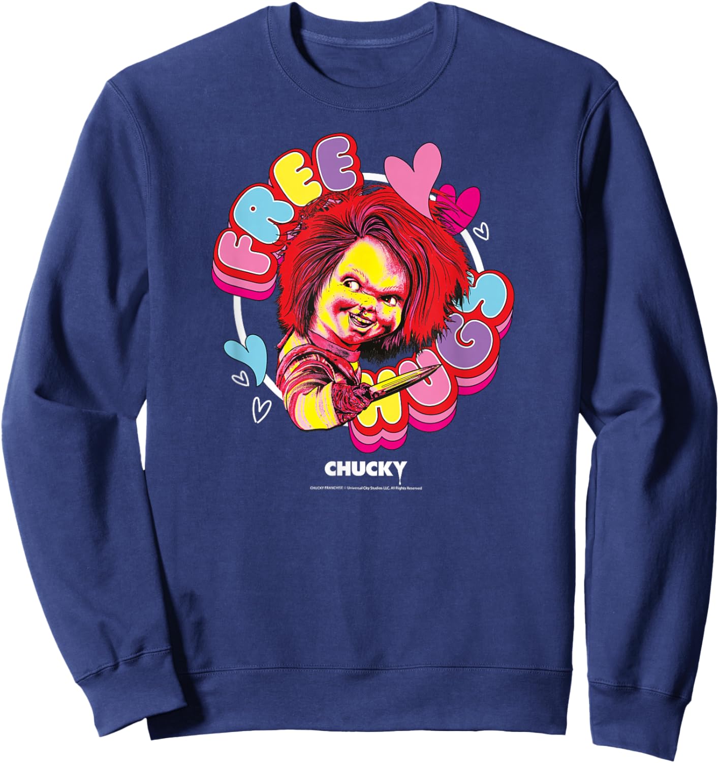 Chucky Free Hugs Stab Sweatshirt - Sweatshirt | Navy