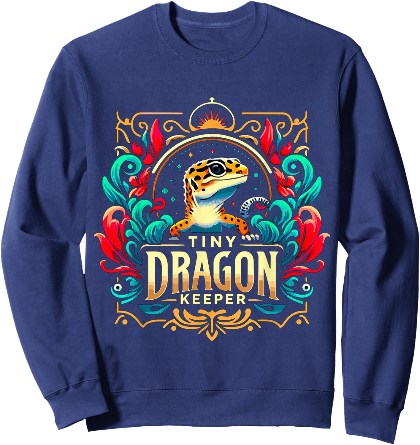 Tiny Dragon Keeper Leopard Gecko Sweatshirt - Sweatshirt | Navy