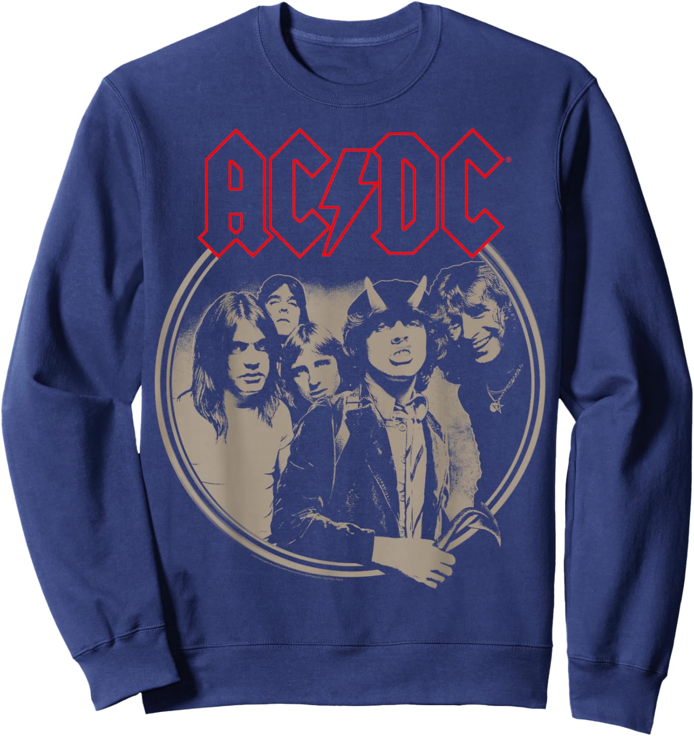 AC/DC - Framed - -Adults & Kids - Black - Small - Short Sleeve - Classic Fit - Rock Music Fans Sweatshirt - Sweatshirt | Navy