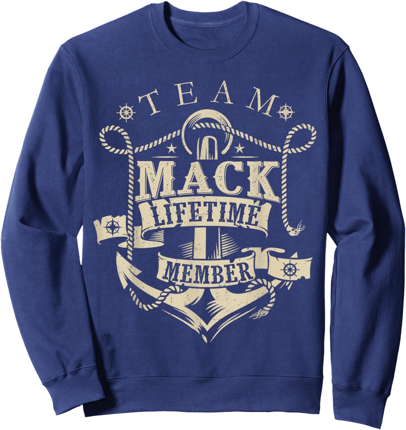 Team MACK Lifetime Member Vintage MACK Family Name Sweatshirt - Sweatshirt | Navy