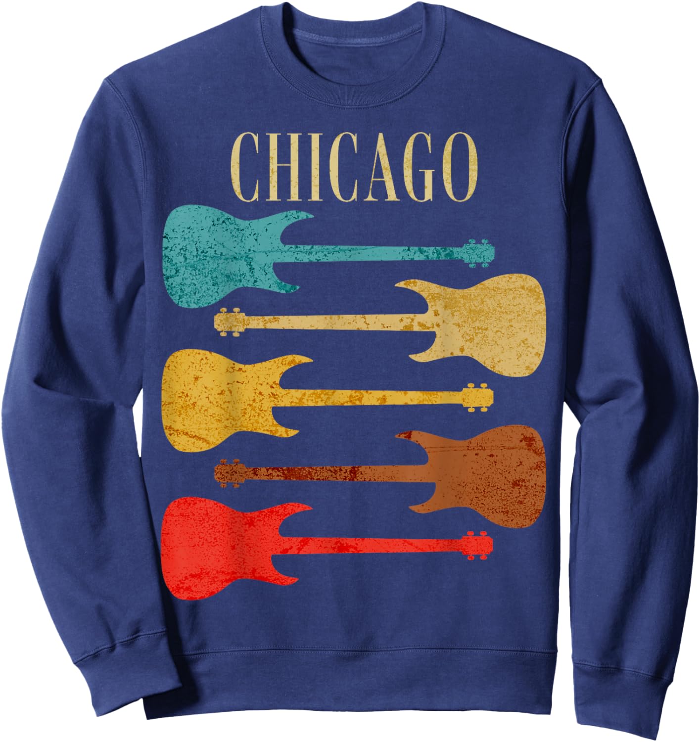 Chicago Concert Rock Music Festival Guitars Illinois Band IL Sweatshirt - Sweatshirt | Navy