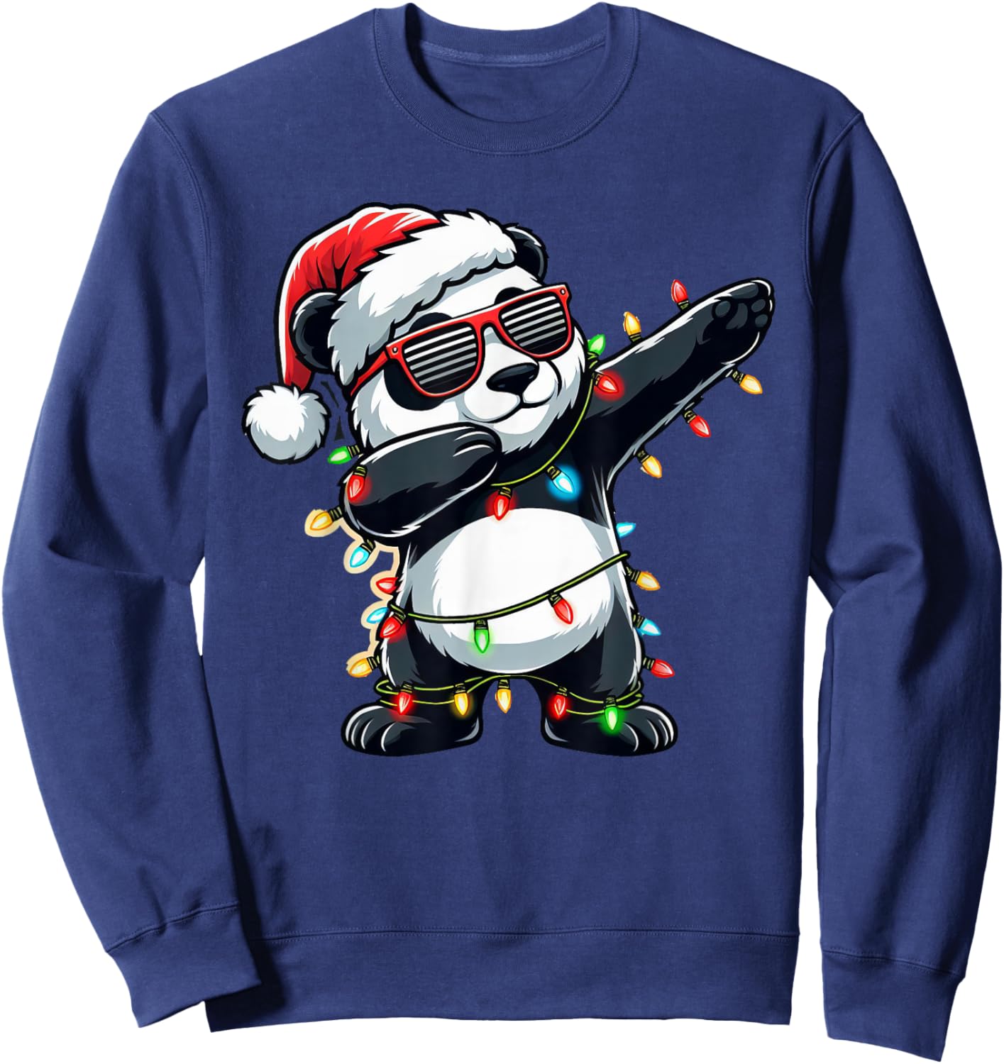 Dabbing Panda Xmas For Kids Boys Girl Panda Lover Christmas Sweatshirt - Sweatshirt | Navy