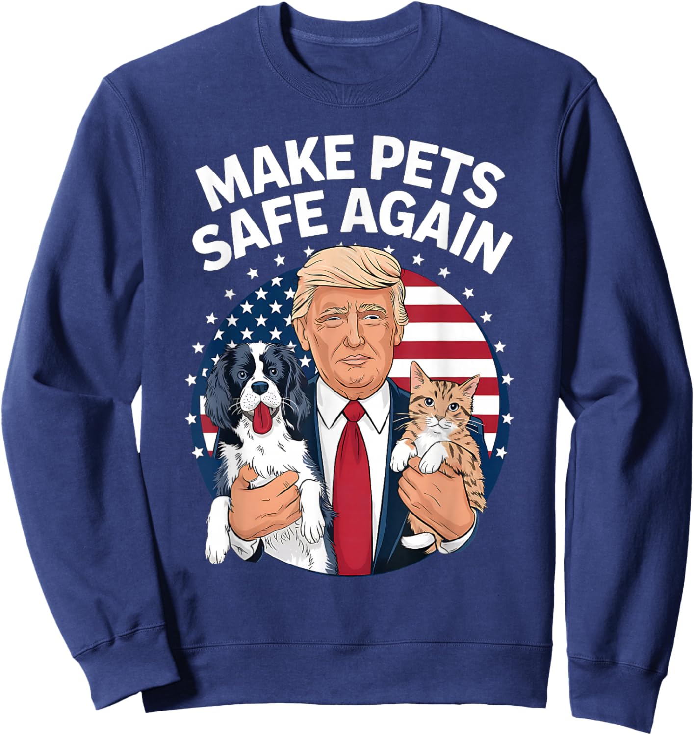 Goose Ohio Cats and Dogs 2024 Debate Make Pets Safe Again Sweatshirt - Sweatshirt | Navy