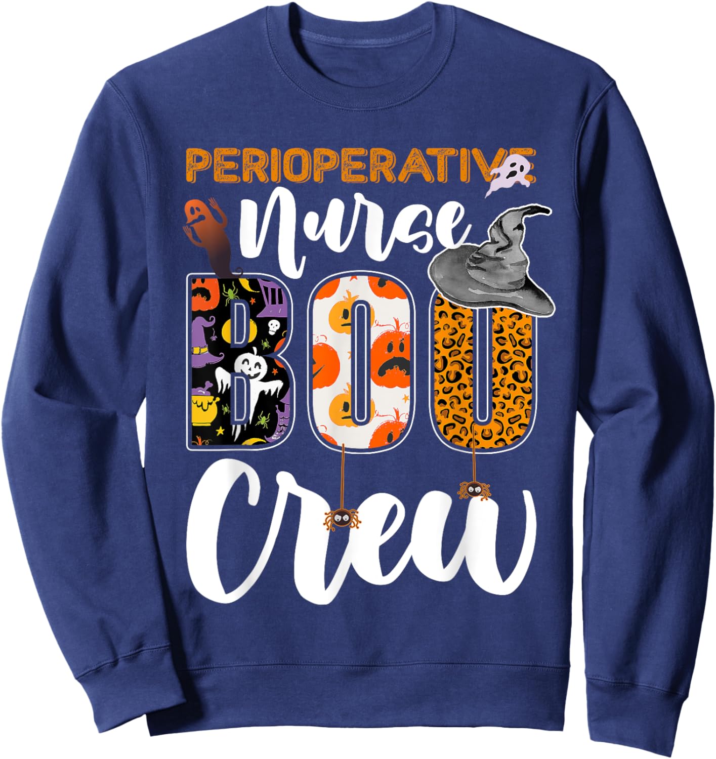 Perioperative Nurse Boo Crew Halloween Matching RN Sweatshirt - Sweatshirt | Navy