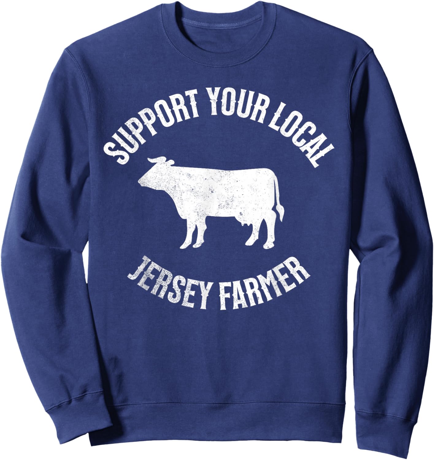 Jersey Cow Cattle Farmer Diary Sweatshirt - Sweatshirt | Navy