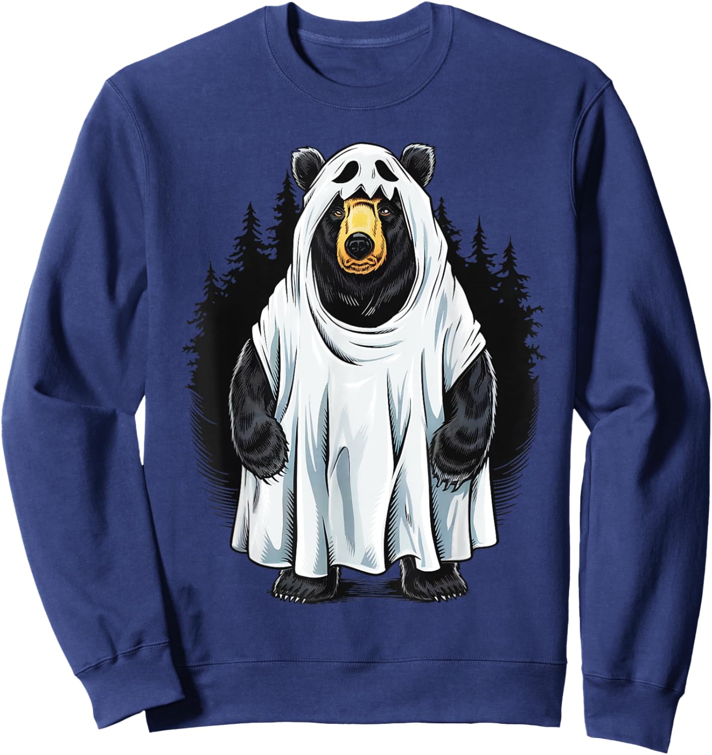 Funny Bear Cool Boo Ghost Halloween Costume Gifts Sweatshirt - Sweatshirt | Navy