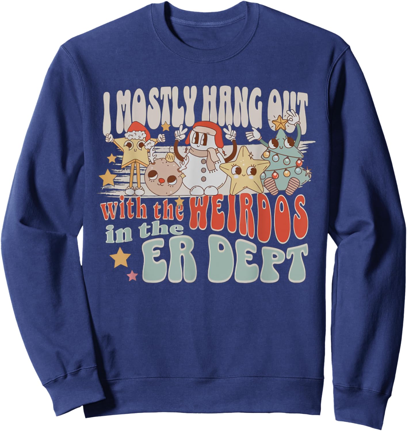 ER Nurse Christmas Emergency Department Nurse ED Tech Sweatshirt - Sweatshirt | Navy
