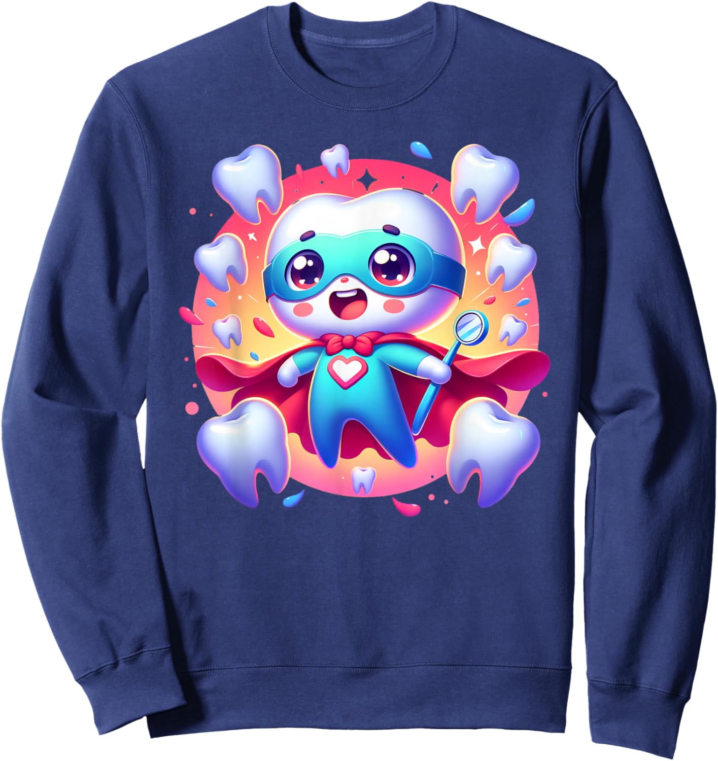 Cute Super Hero Dentist Superhero Tooth Doctor Sweatshirt - Sweatshirt | Navy