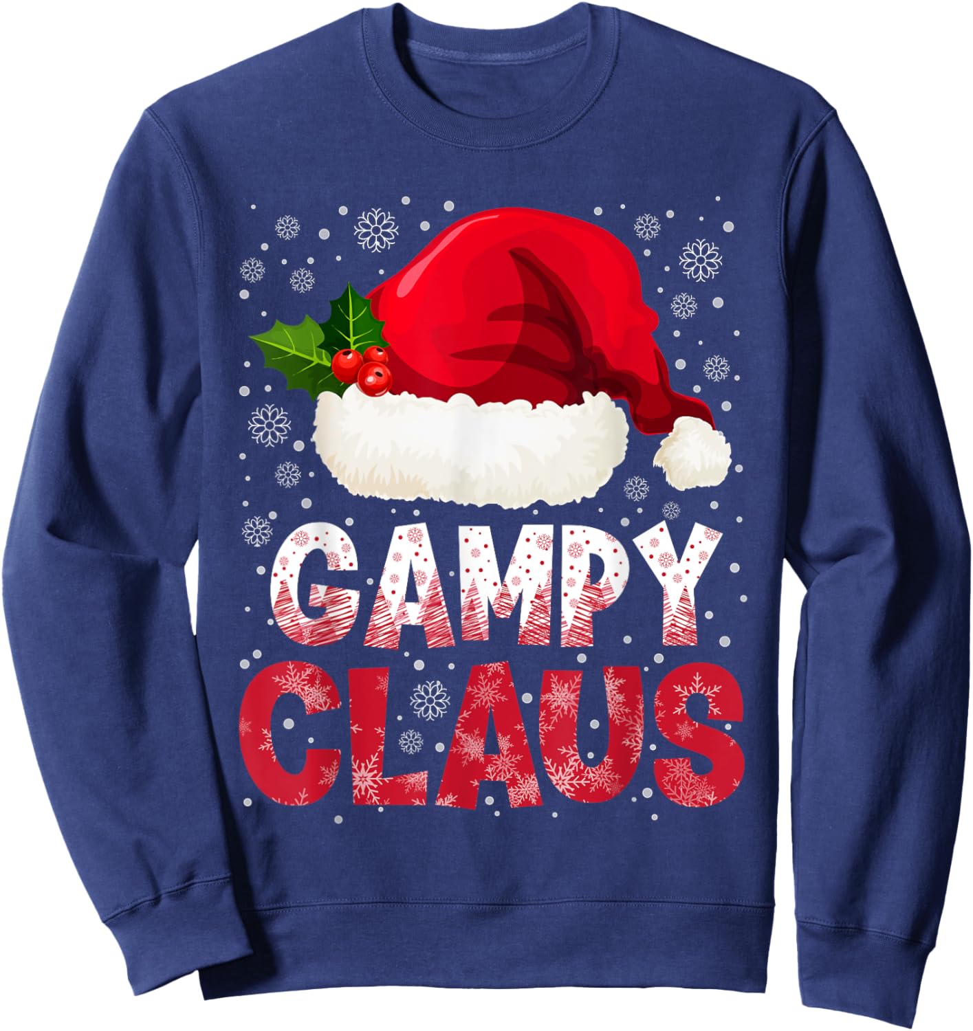 Gampy Claus Christmas Santa Hat Pajama Family Matching Men Sweatshirt - Sweatshirt | Navy