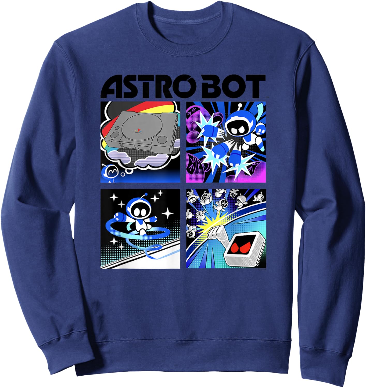 Astro Bot Rescue Mission Space Warrior Video Game Sweatshirt - Sweatshirt | Navy