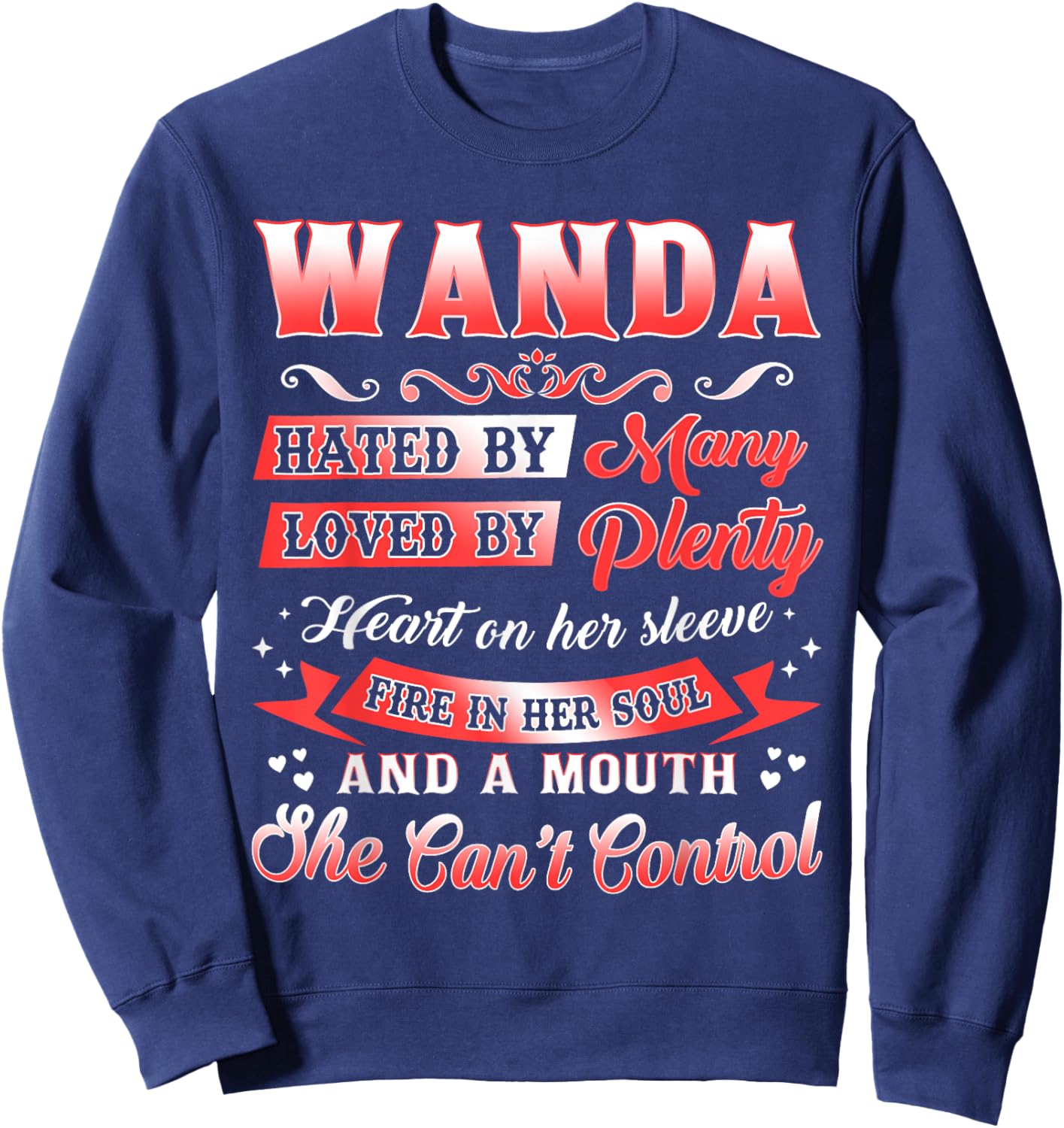 Wanda Name Shirt Personalized Wanda First Name Sweatshirt - Sweatshirt | Navy