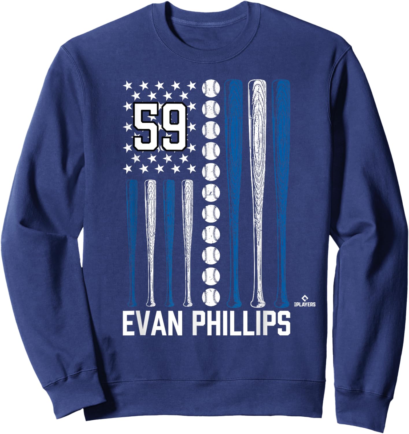 Baseball American Flag Evan Phillips Los Angeles Baseball Sweatshirt - Sweatshirt | Navy