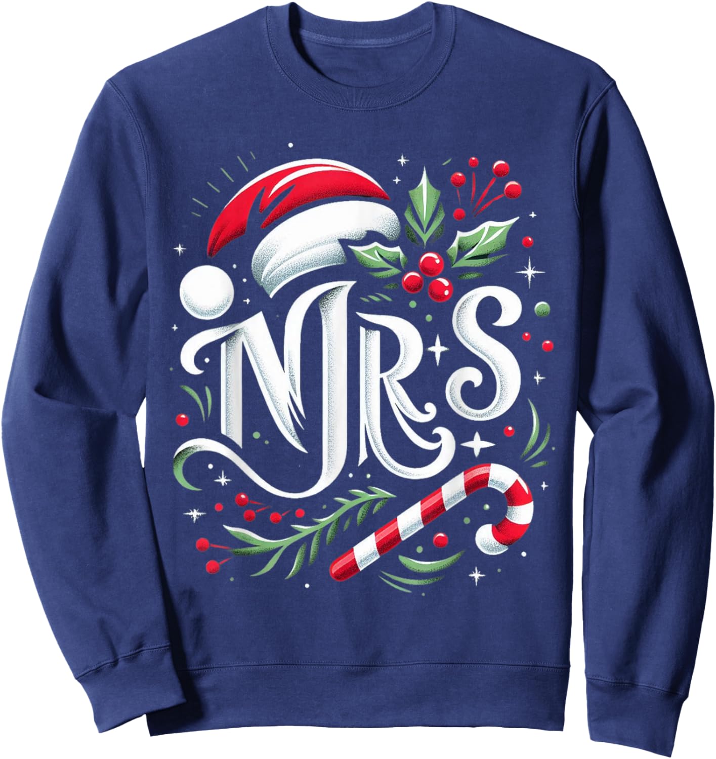 Mrs And Mr Santa Couples Matching Christmas Husband Wife Sweatshirt - Sweatshirt | Navy