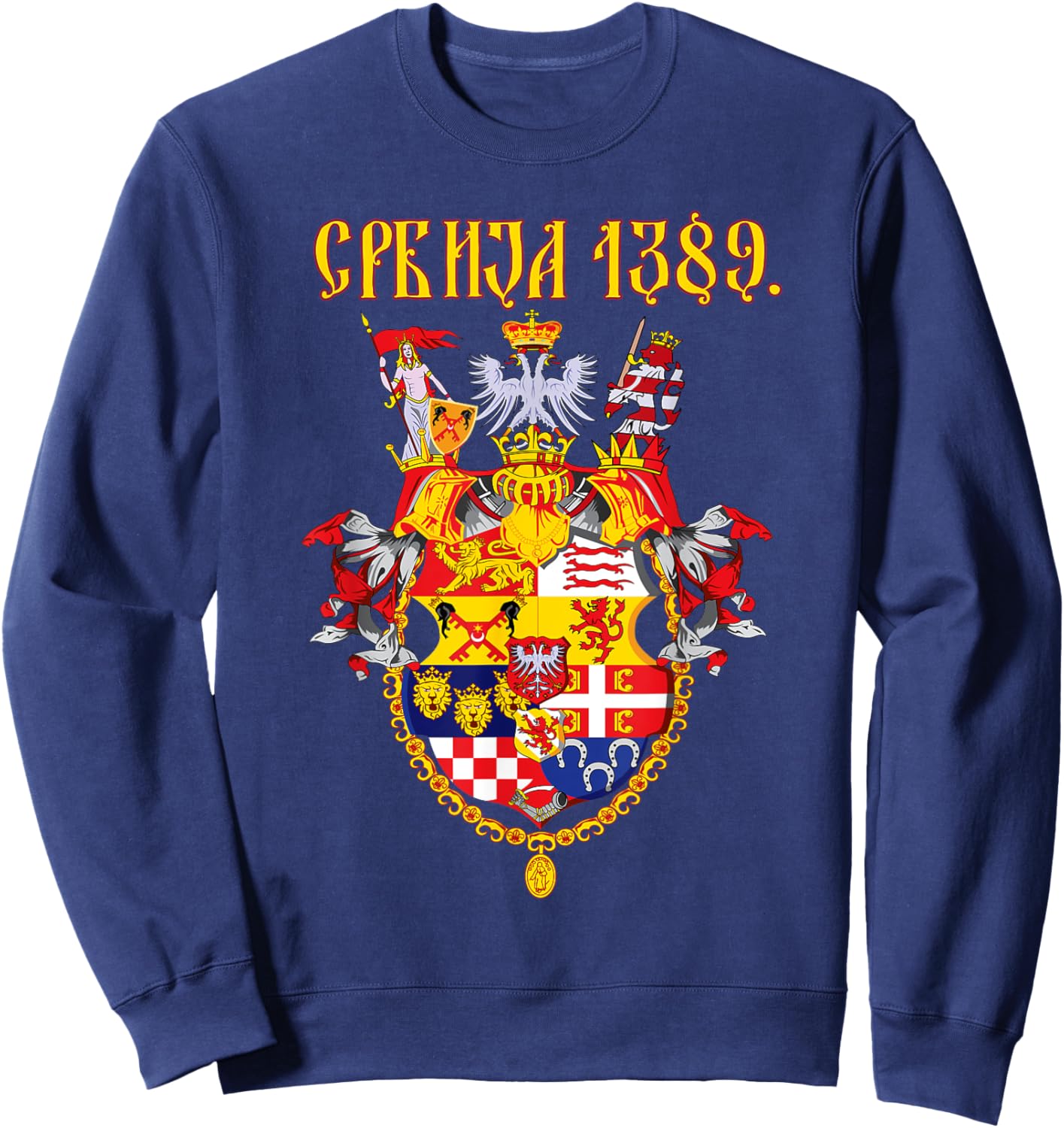 Serbia Srbija, Medieval Kingdom of Serbia, Cyrillic Srbija Sweatshirt - Sweatshirt | Navy
