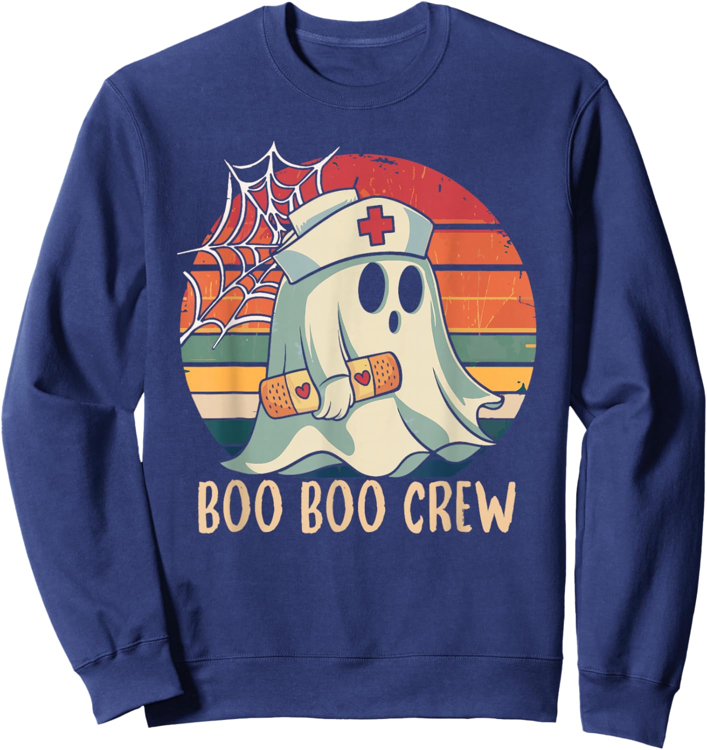 Boo Boo Crew For Nurse Halloween Nursing Sweatshirt - Sweatshirt | Navy